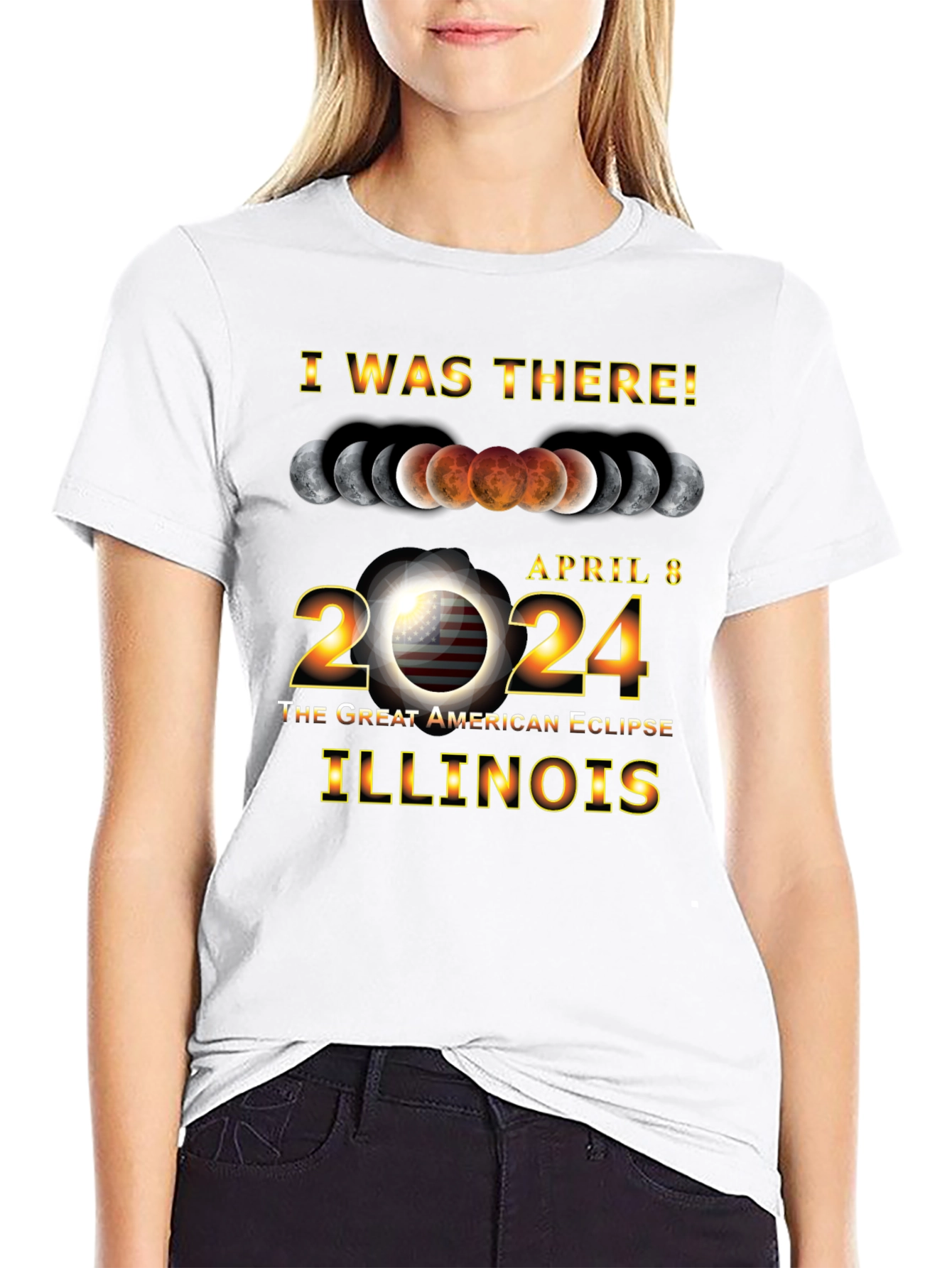 April 8 2024 Great American Eclipse Illinois T-Shirt