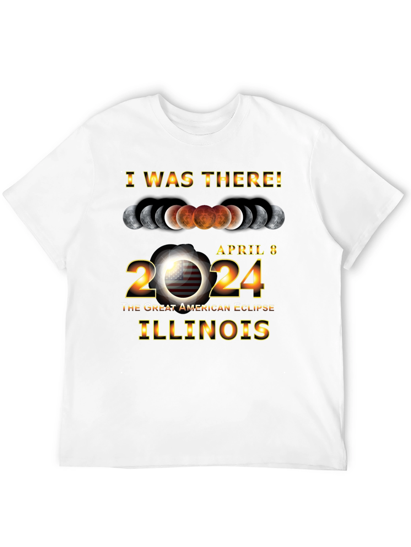 April 8 2024 Great American Eclipse Illinois T-Shirt