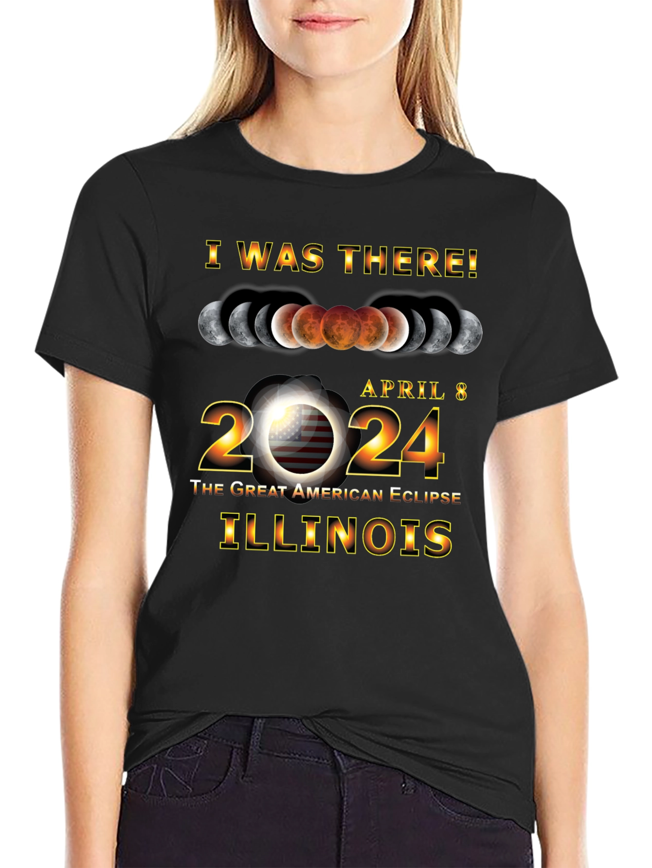 April 8 2024 Great American Eclipse Illinois T-Shirt
