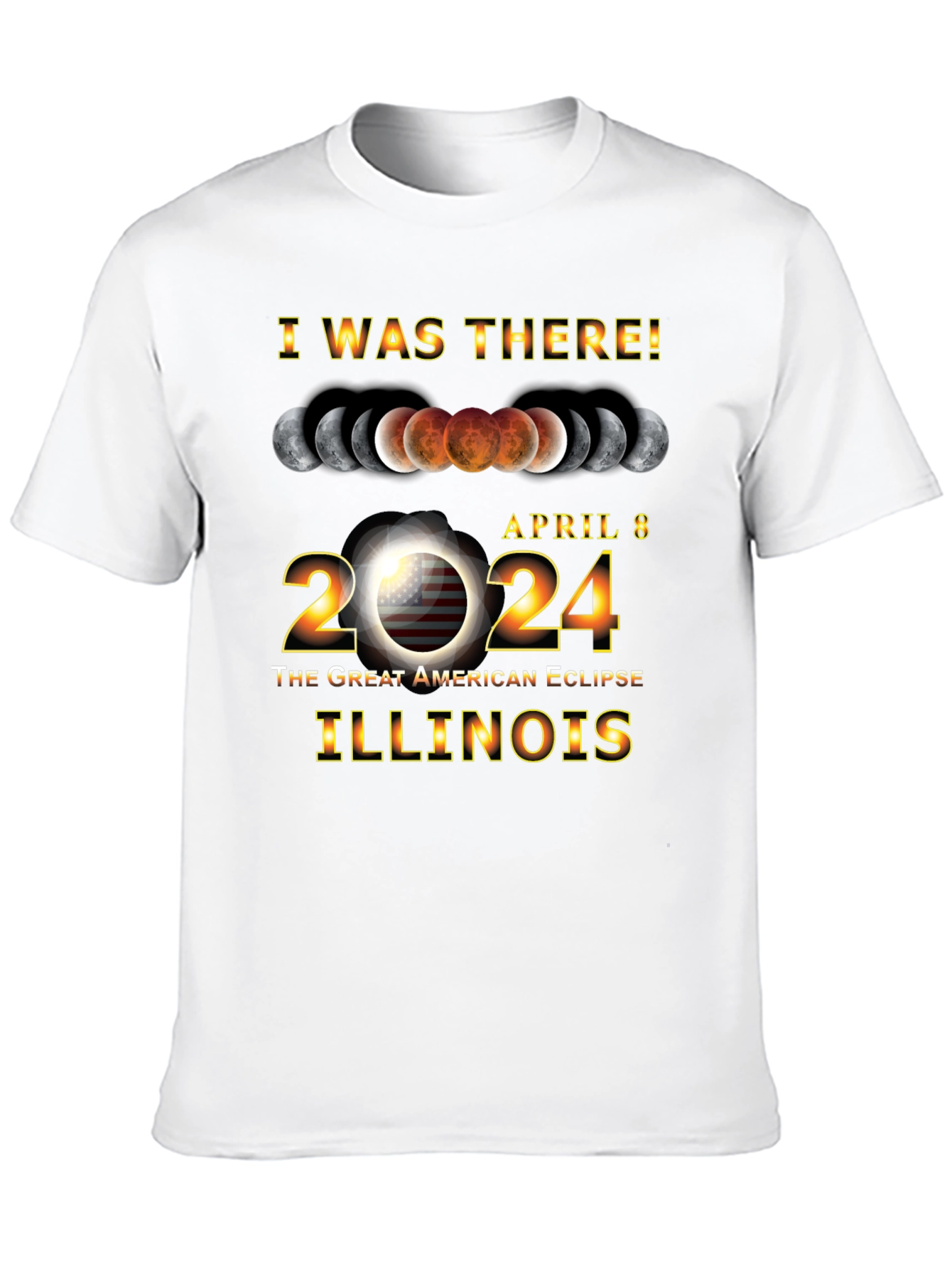 April 8 2024 Great American Eclipse Illinois T-Shirt