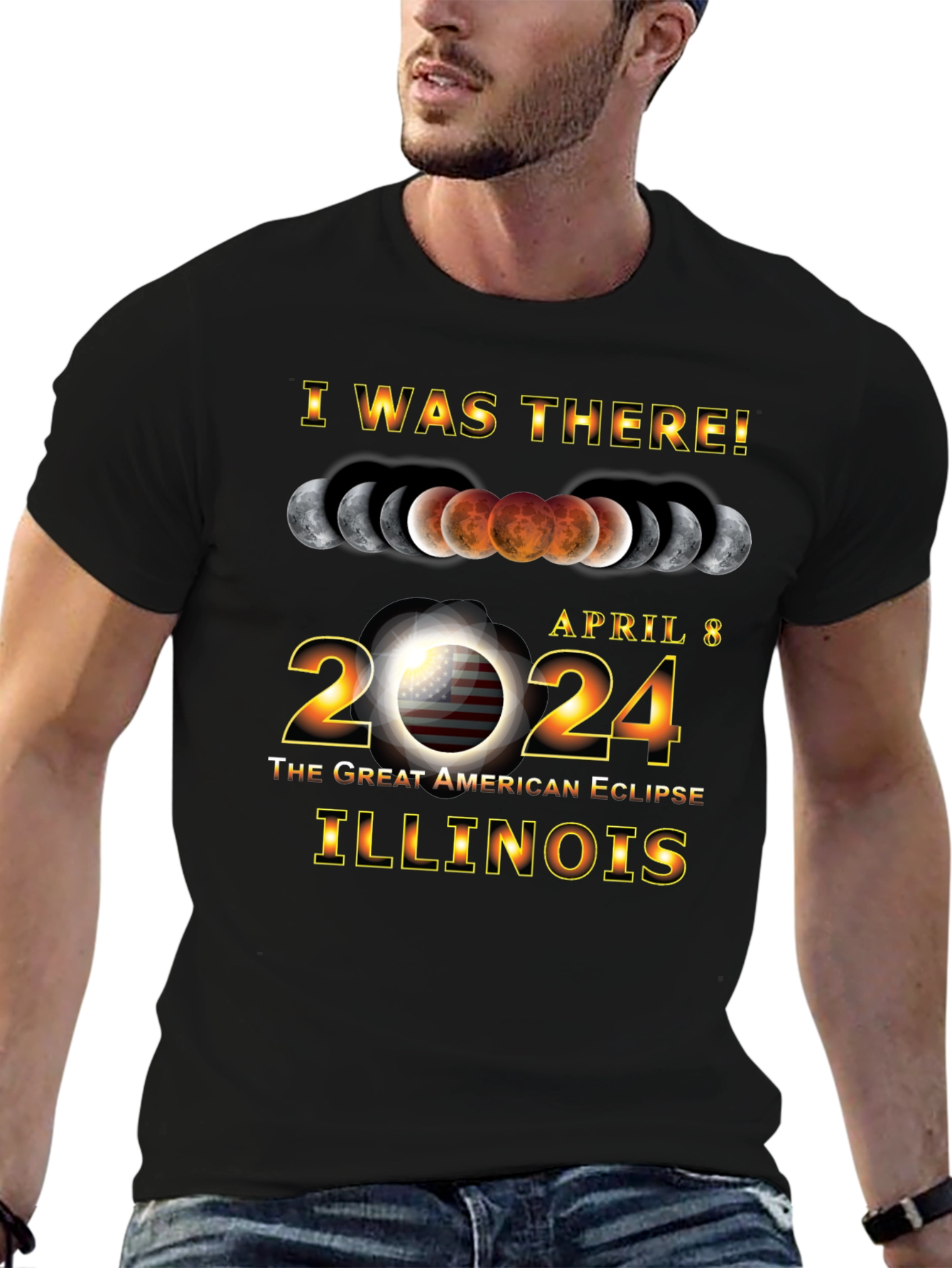 April 8 2024 Great American Eclipse Illinois T-Shirt