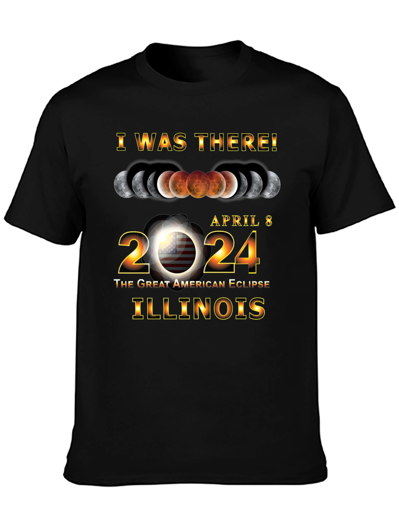 April 8 2024 Great American Eclipse Illinois T-Shirt