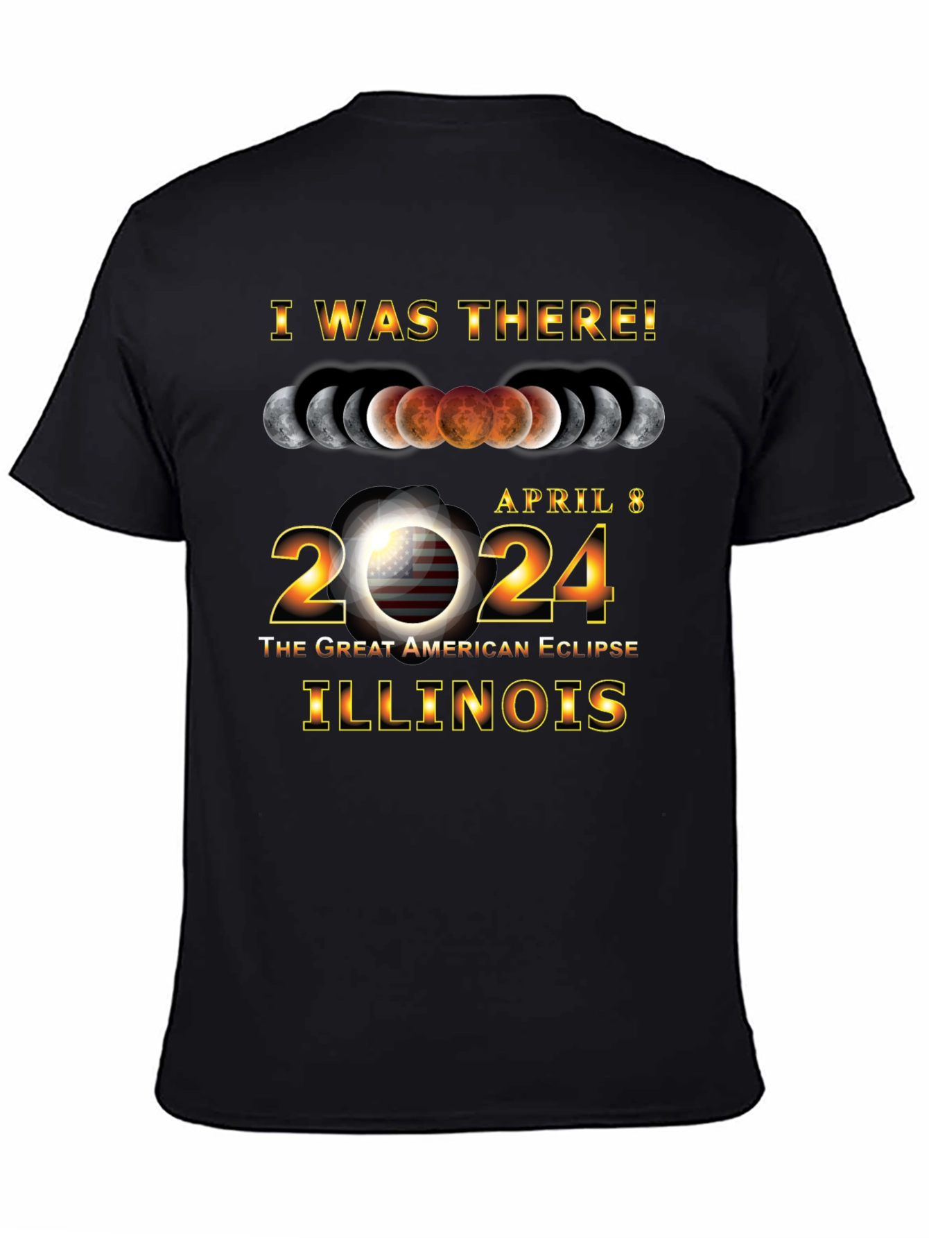 April 8 2024 Great American Eclipse Illinois T-Shirt