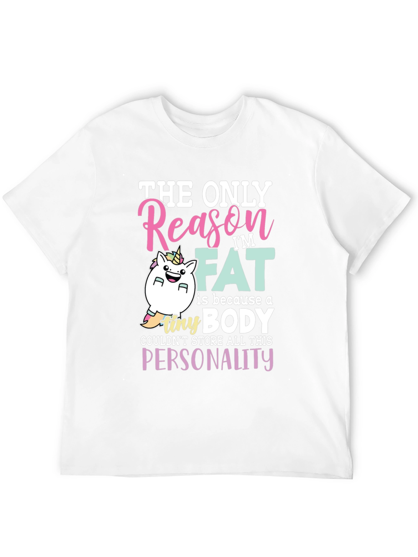 Funny Fat Unicorn Black T-Shirt