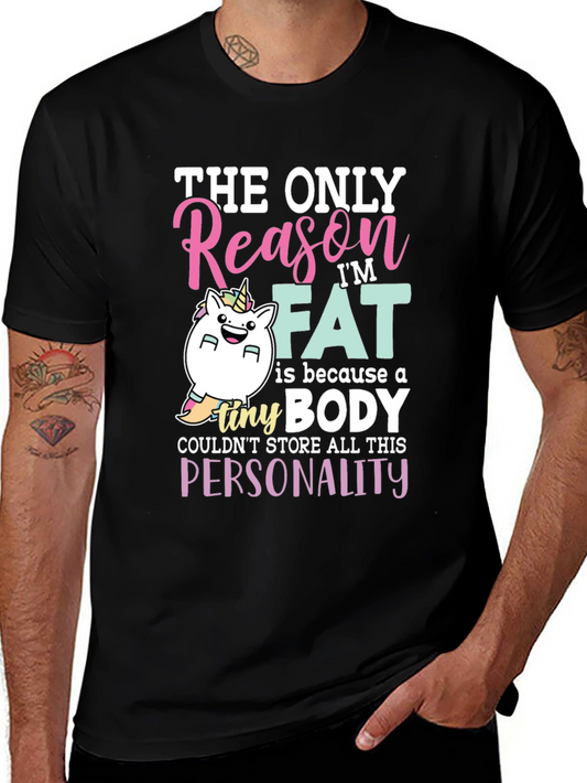 Funny Fat Unicorn Black T-Shirt