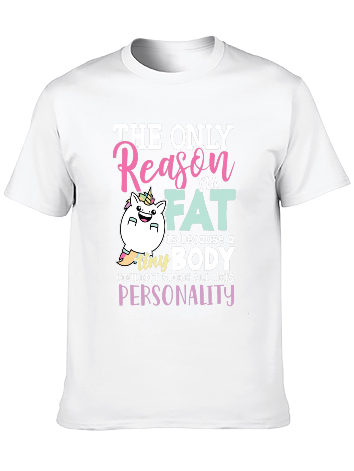 Funny Fat Unicorn Black T-Shirt