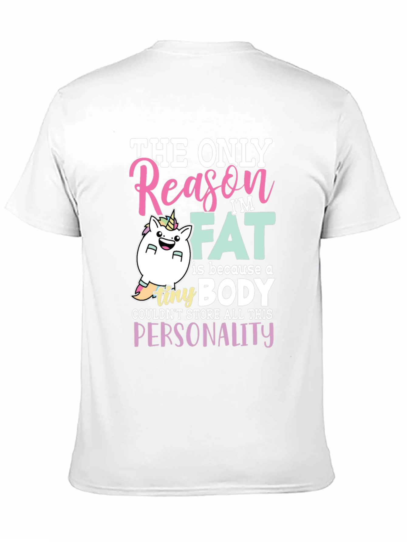 Funny Fat Unicorn Black T-Shirt