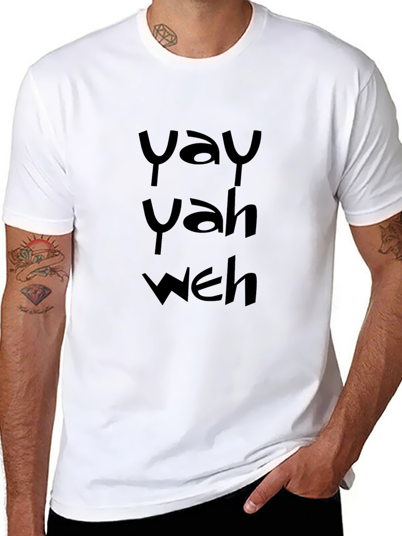 Yay Yah Weh Graphic Tee - Mens Black T-Shirt
