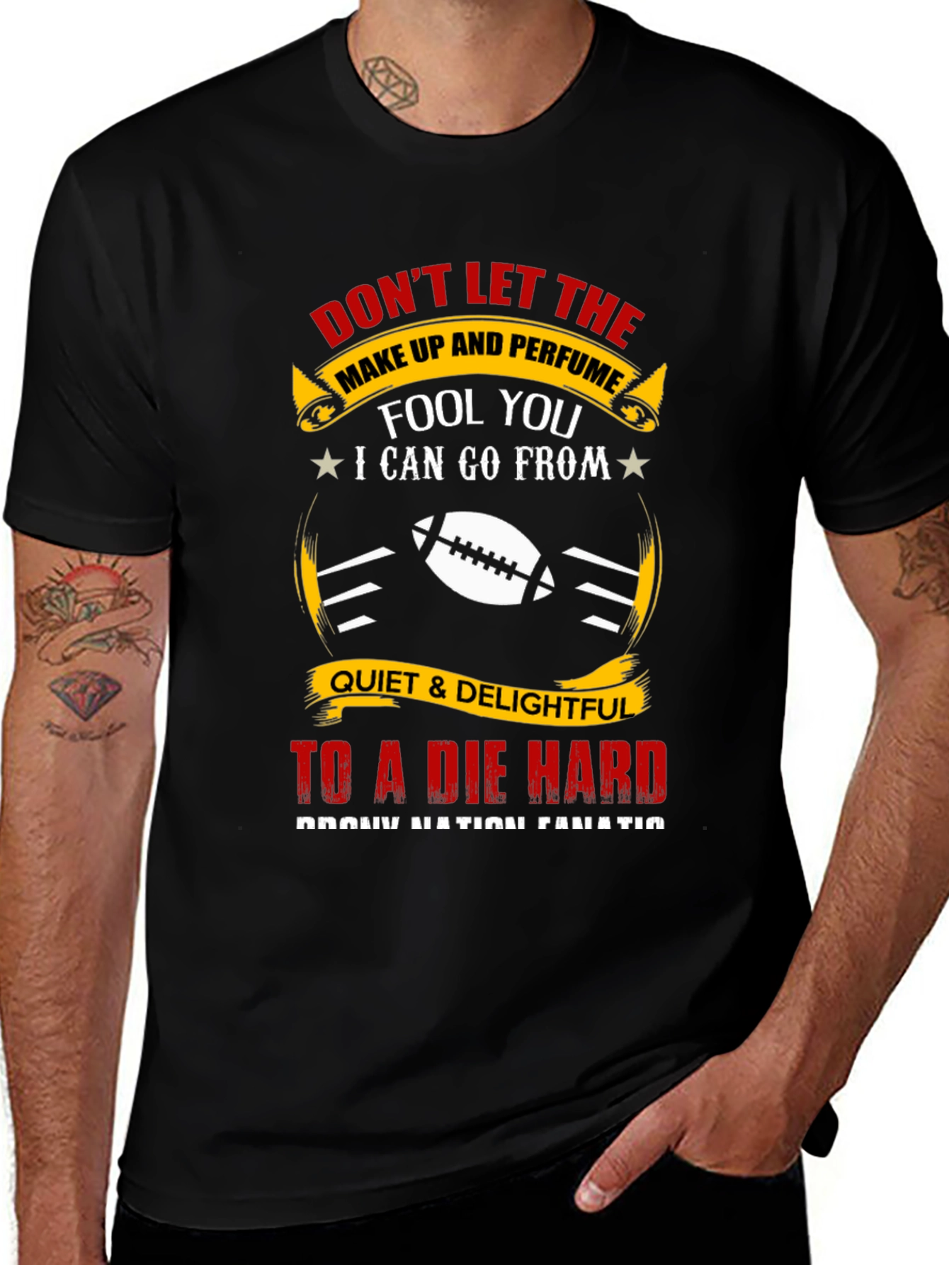 Funny Football Fanatic Graphic T-Shirt