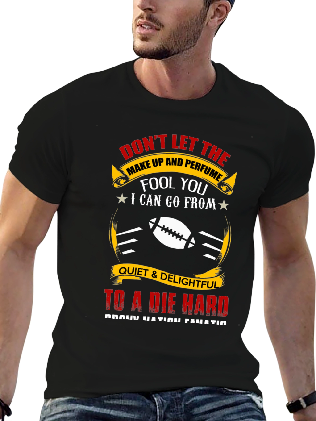 Funny Football Fanatic Graphic T-Shirt
