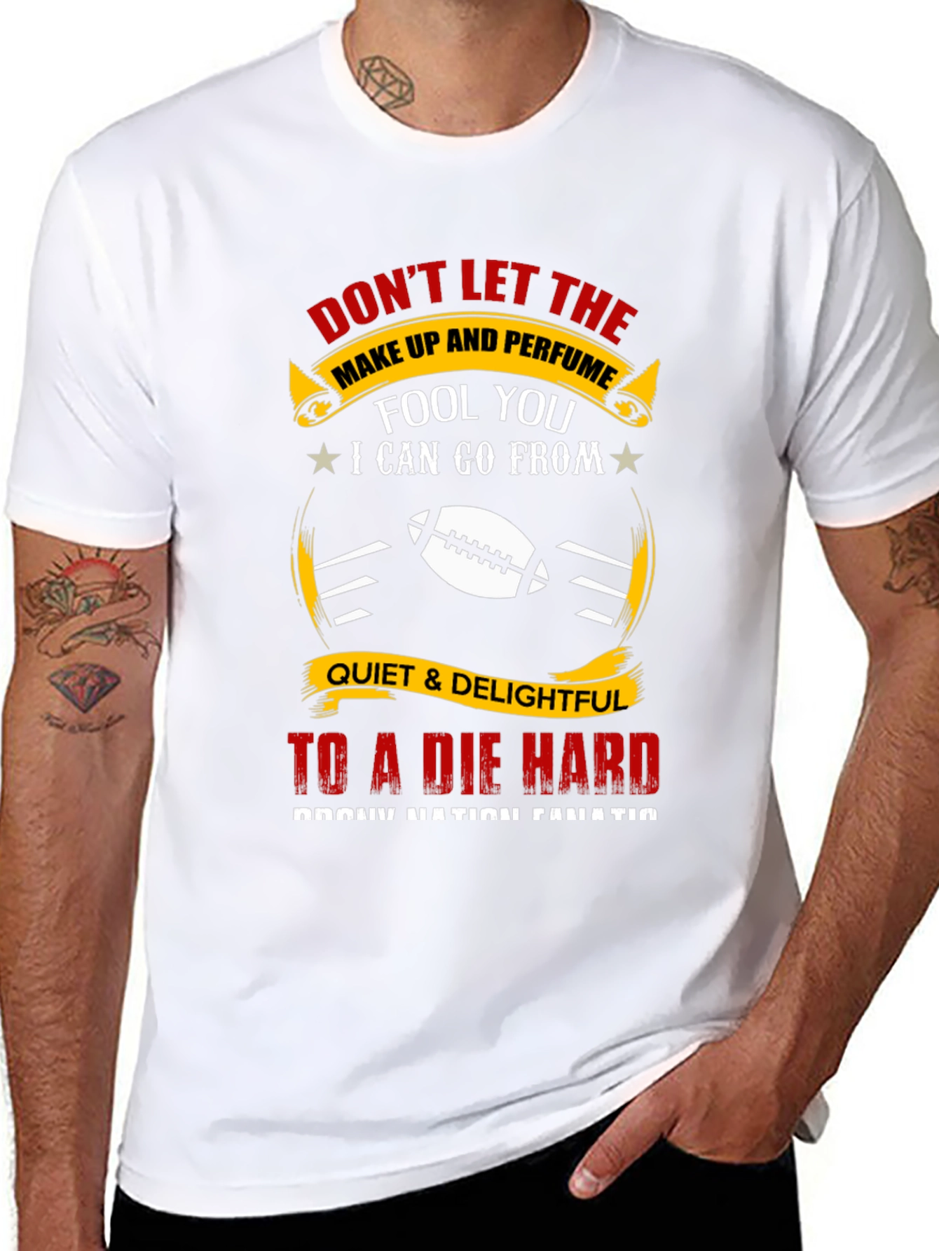 Funny Football Fanatic Graphic T-Shirt