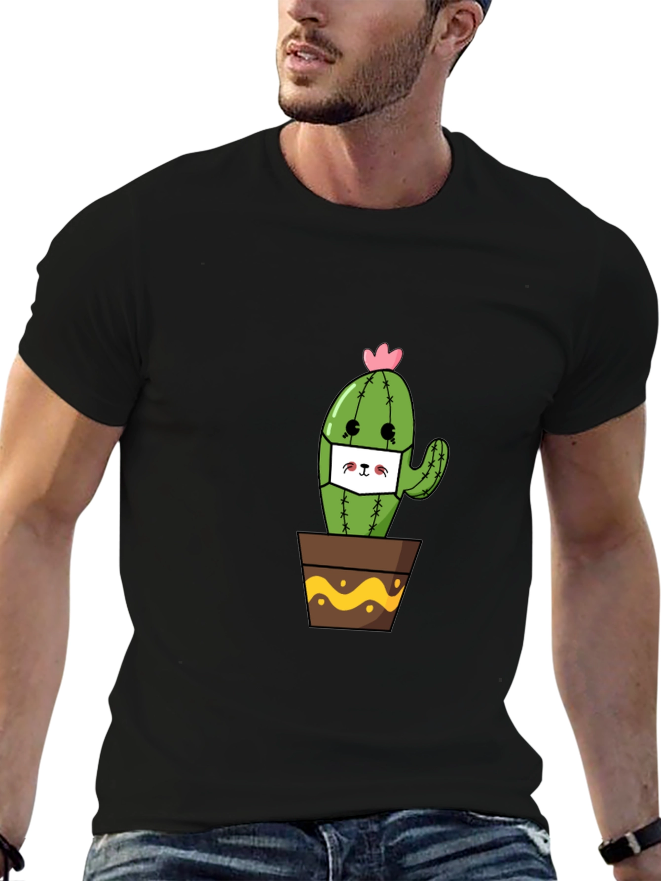 Cute Cactus Face Mask T-Shirt