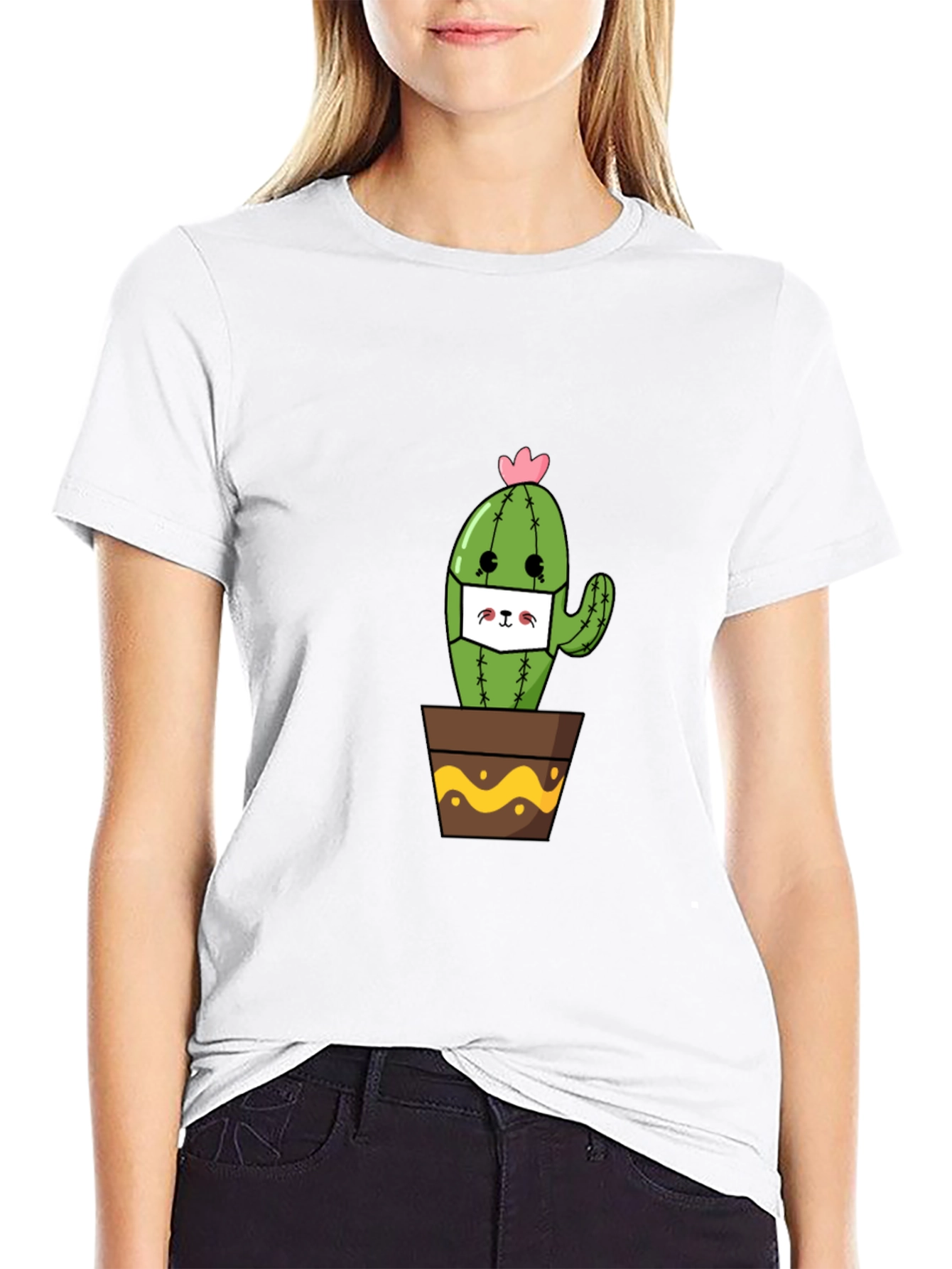 Cute Cactus Face Mask T-Shirt