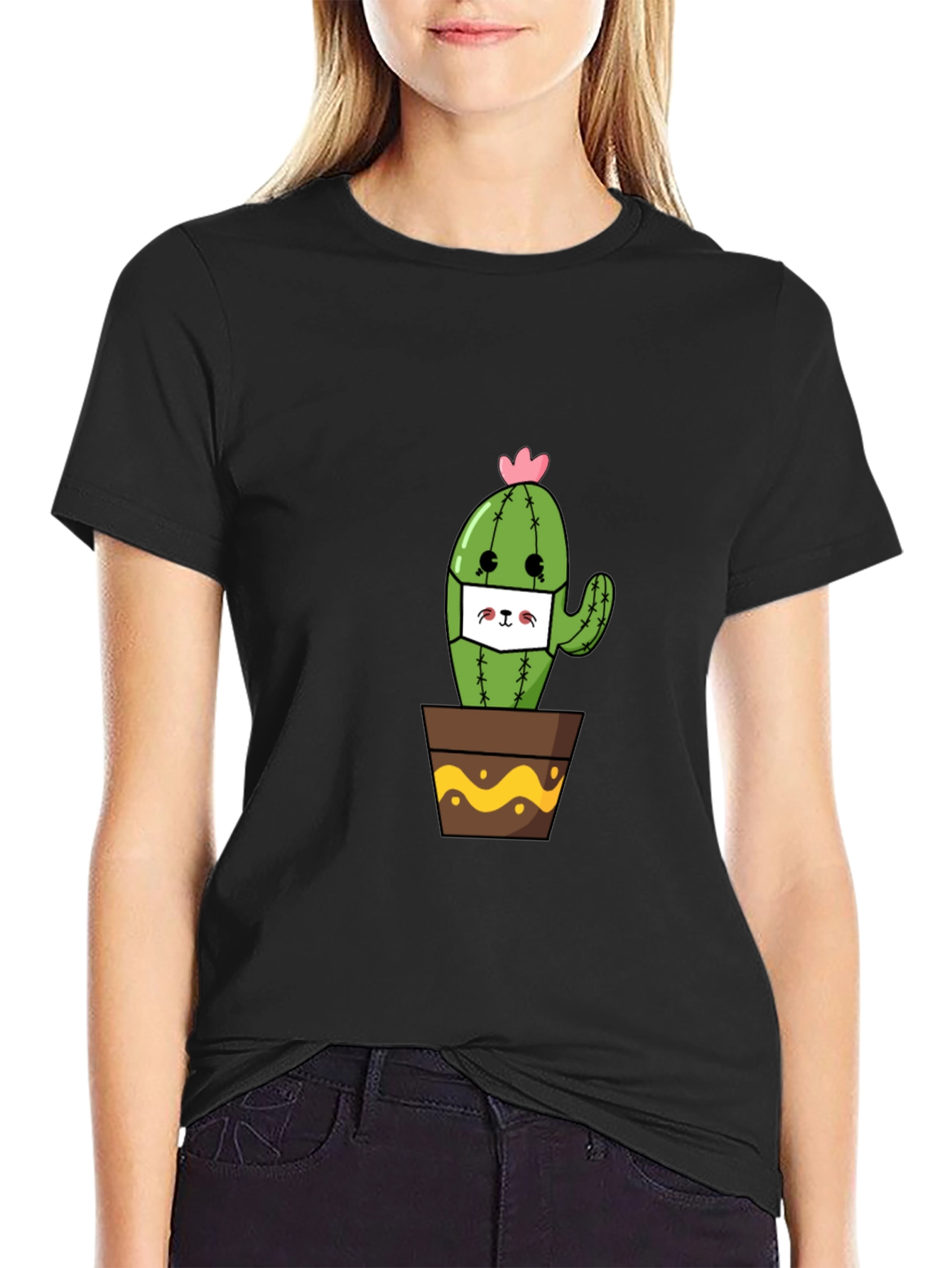 Cute Cactus Face Mask T-Shirt