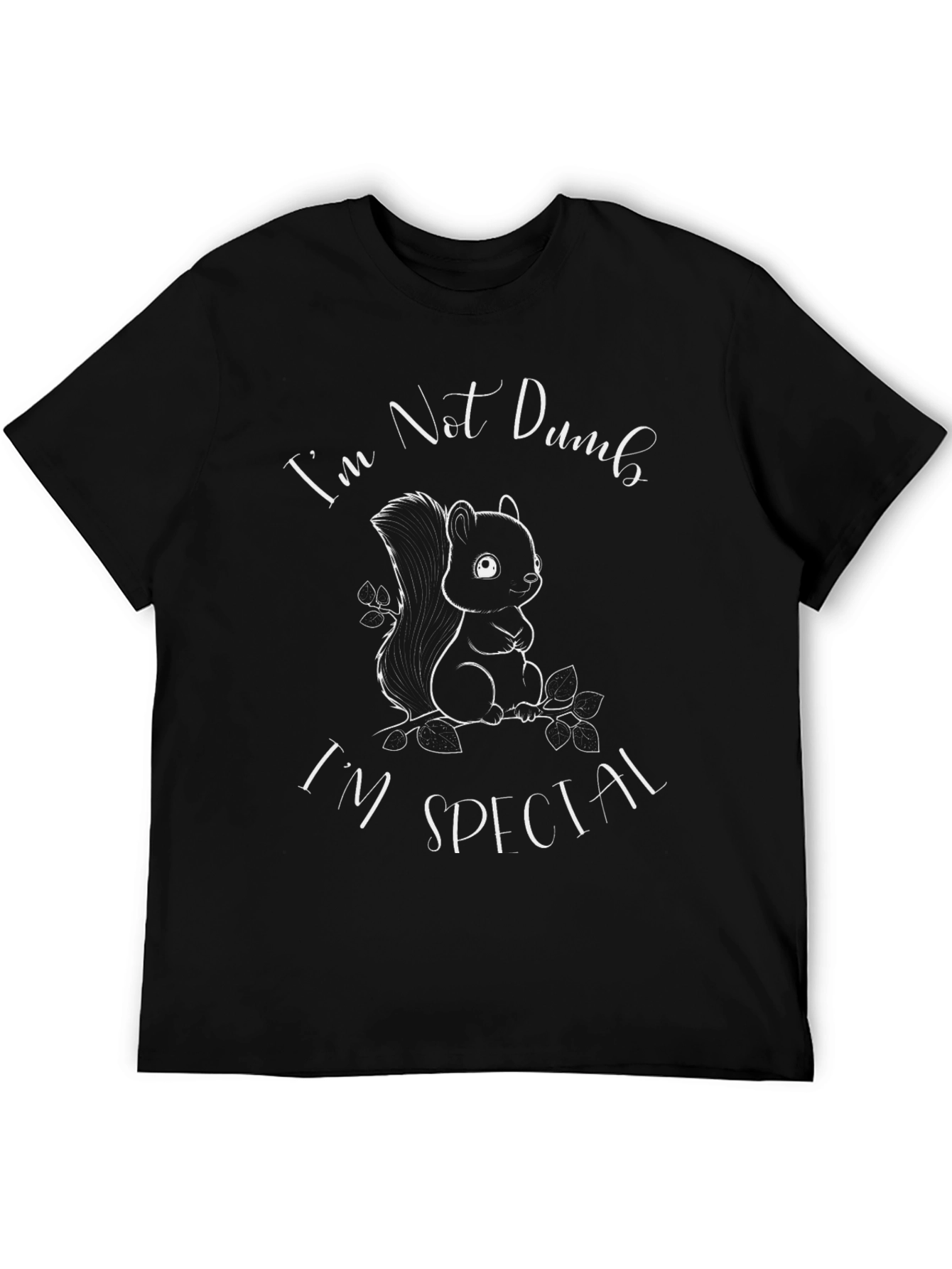 Squirrel Im Not Dumb Im Special Black T-Shirt