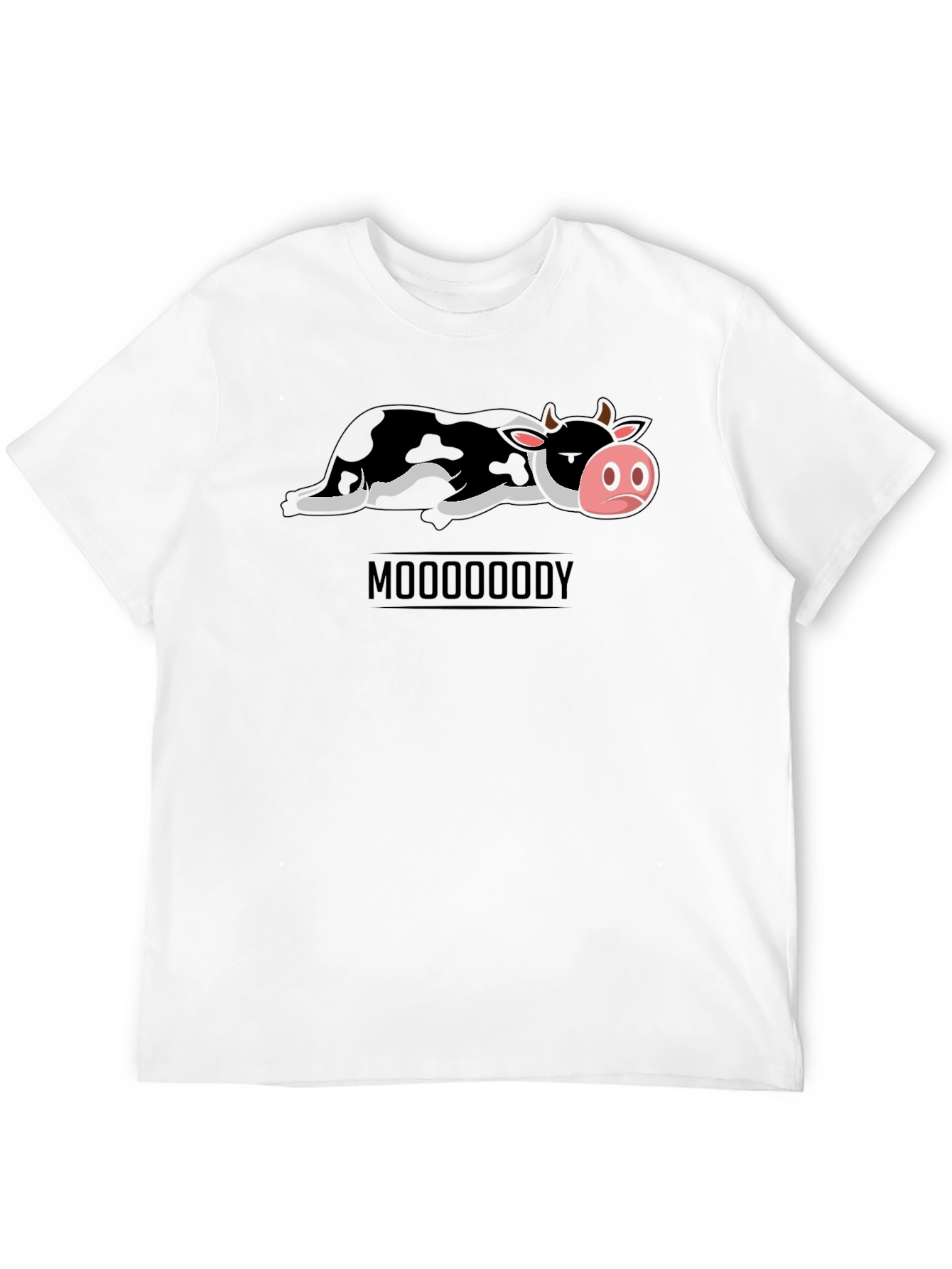 Mooooody Graphic Tee - Funny Cow Design