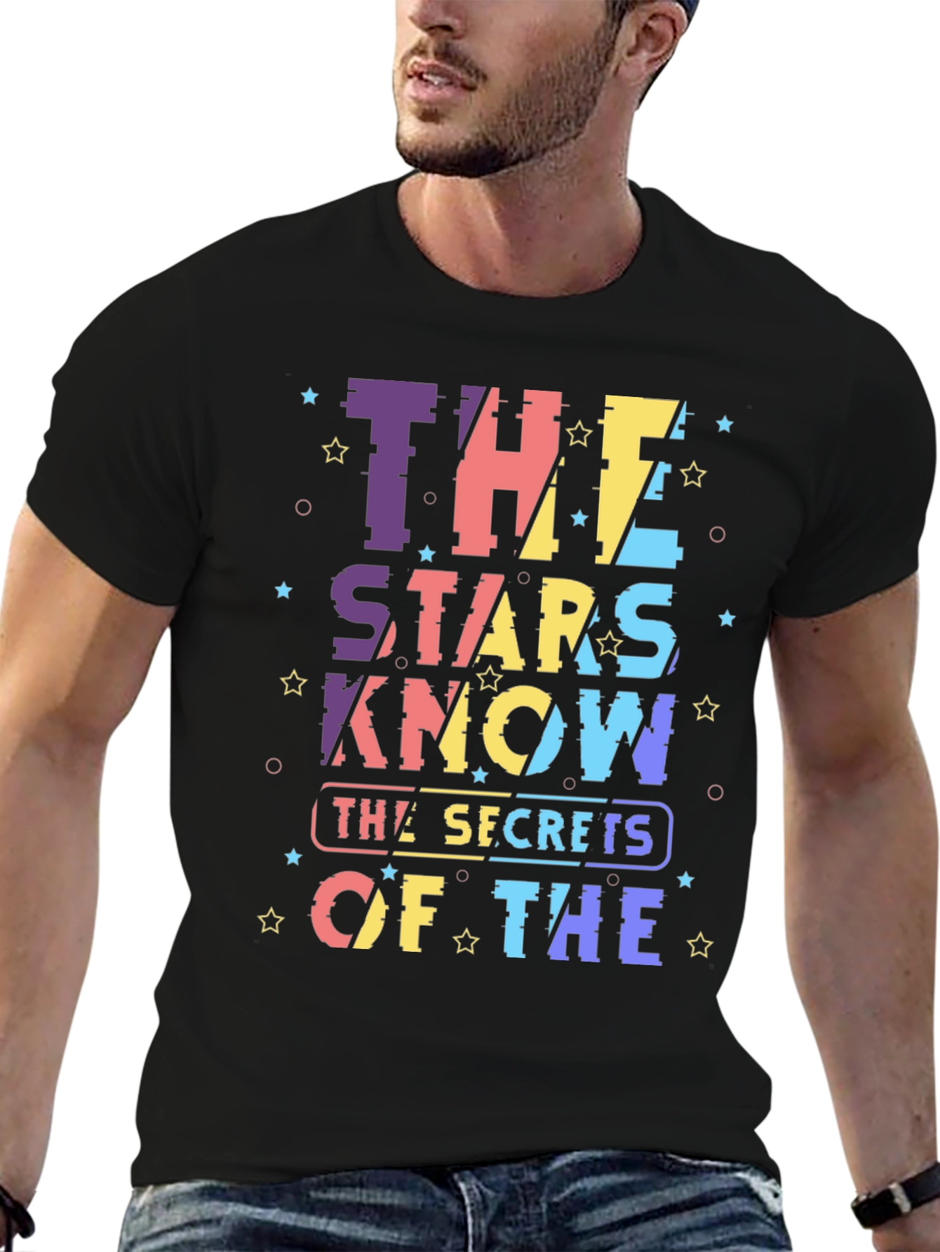 Stars Know Secrets Graphic T-Shirt - Black