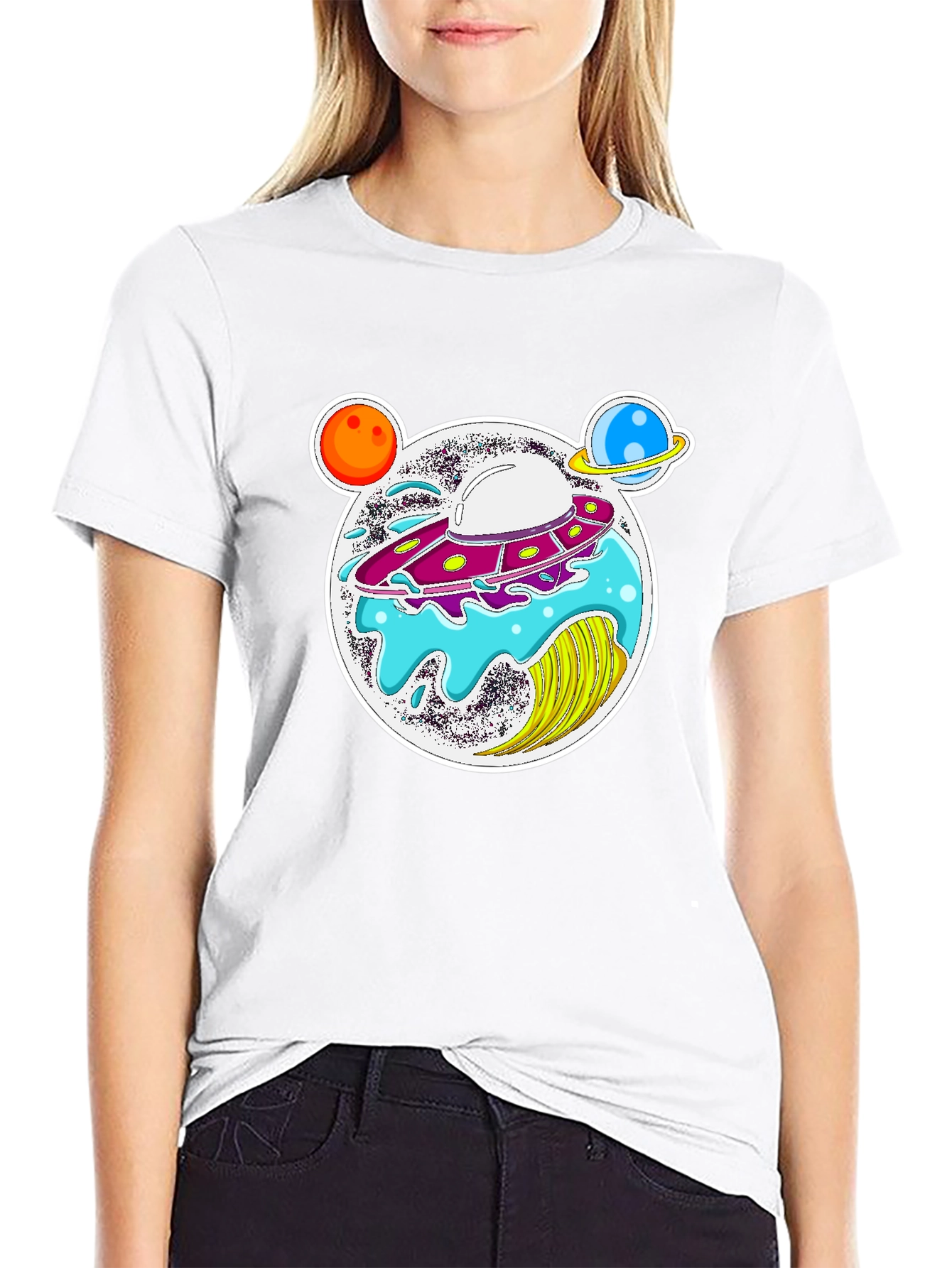 UFO Planets Graphic T-Shirt