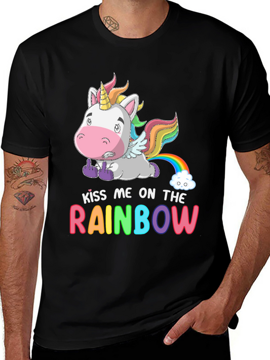 Kiss Me On The Rainbow Unicorn T-Shirt