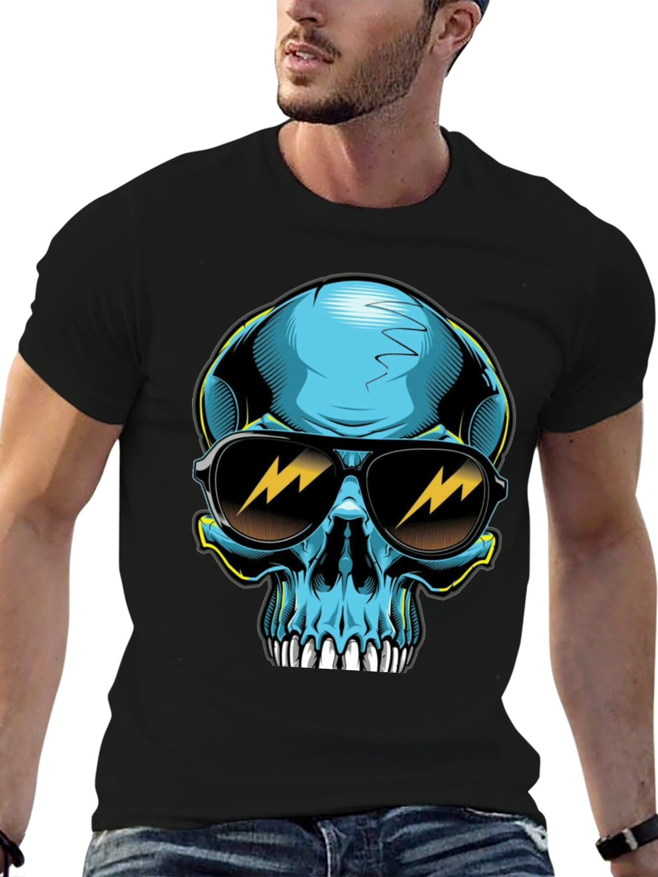 Cool Skull Graphic Tee - Black T-Shirt