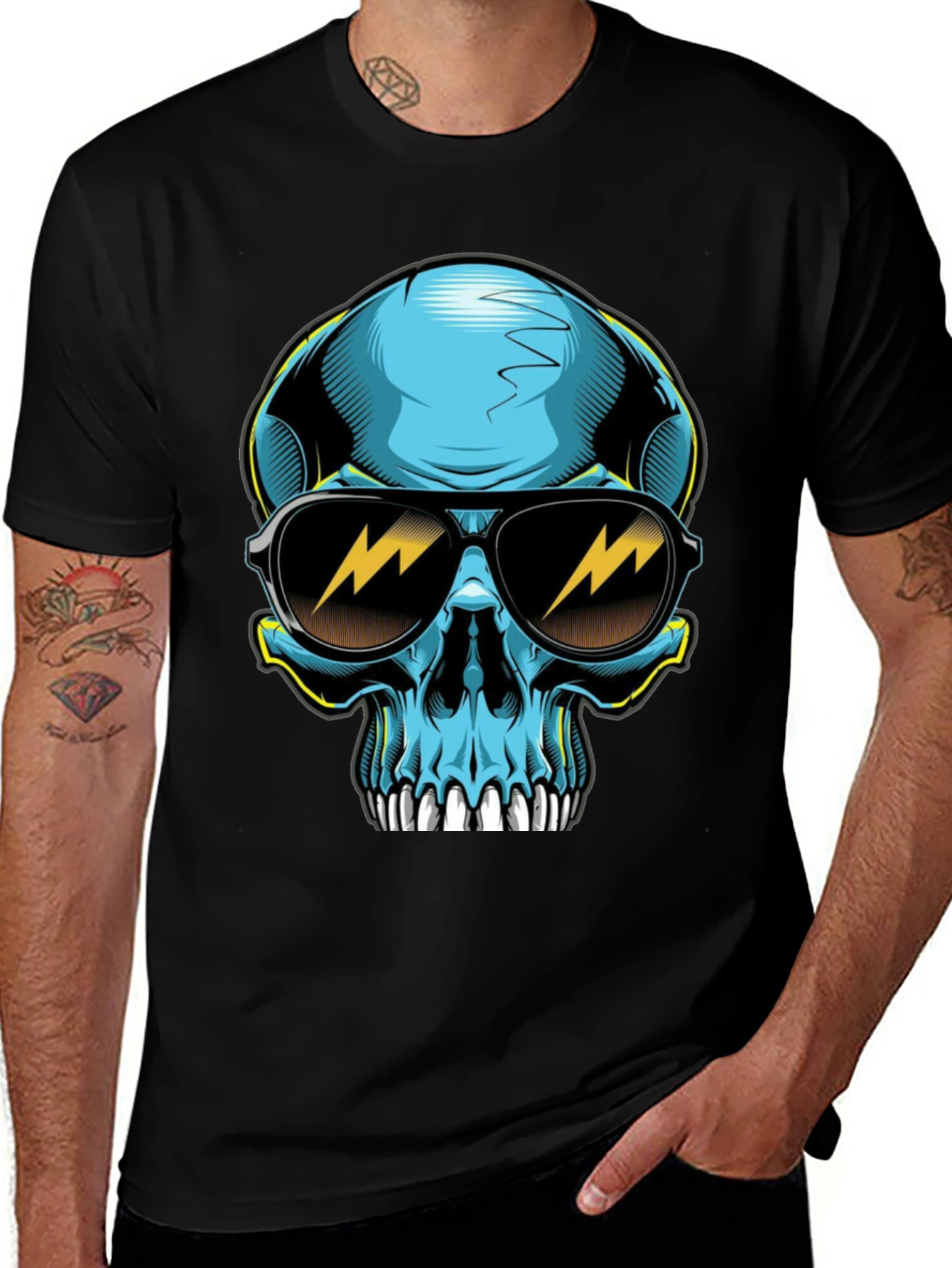 Cool Skull Graphic Tee - Black T-Shirt