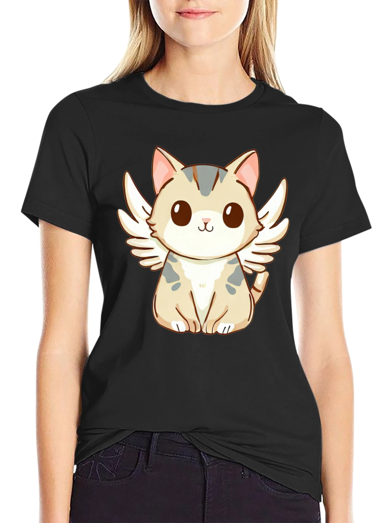 Angel Cat T-Shirt - Cute Kawaii Style