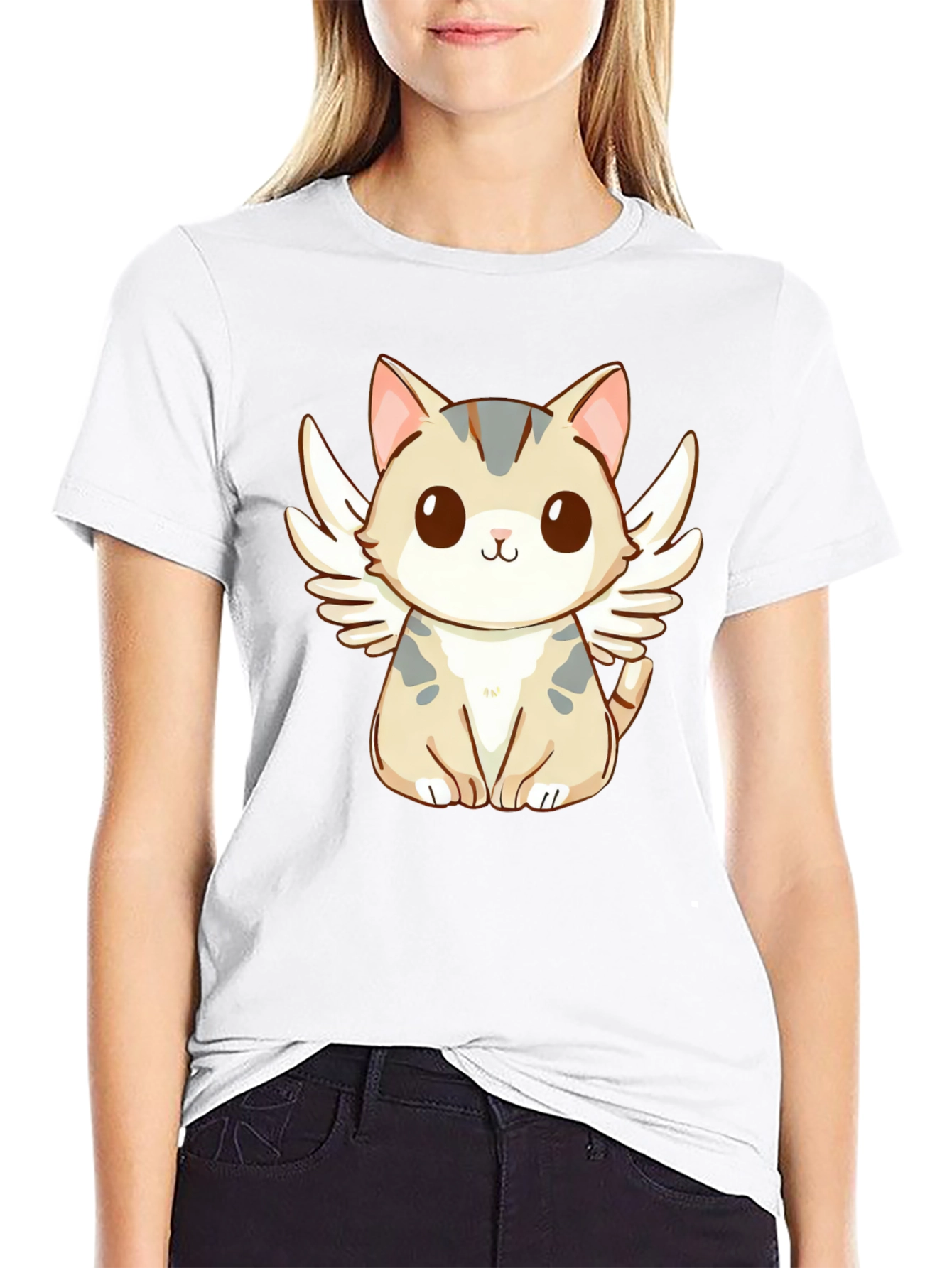 Angel Cat T-Shirt - Cute Kawaii Style