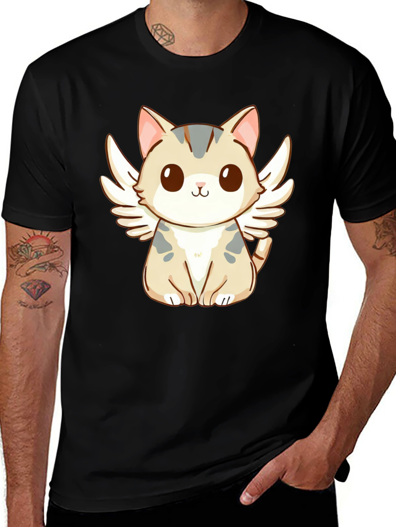 Angel Cat T-Shirt - Cute Kawaii Style