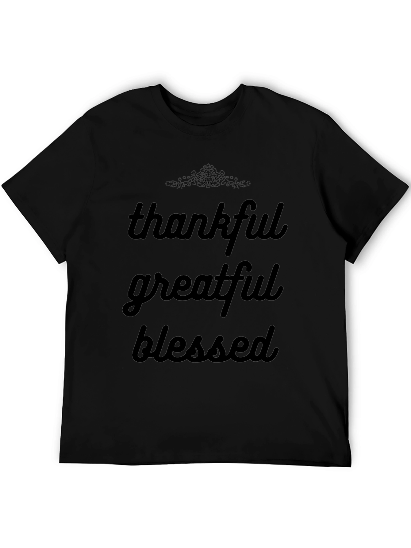 Thankful Greatful Blessed Black T-Shirt