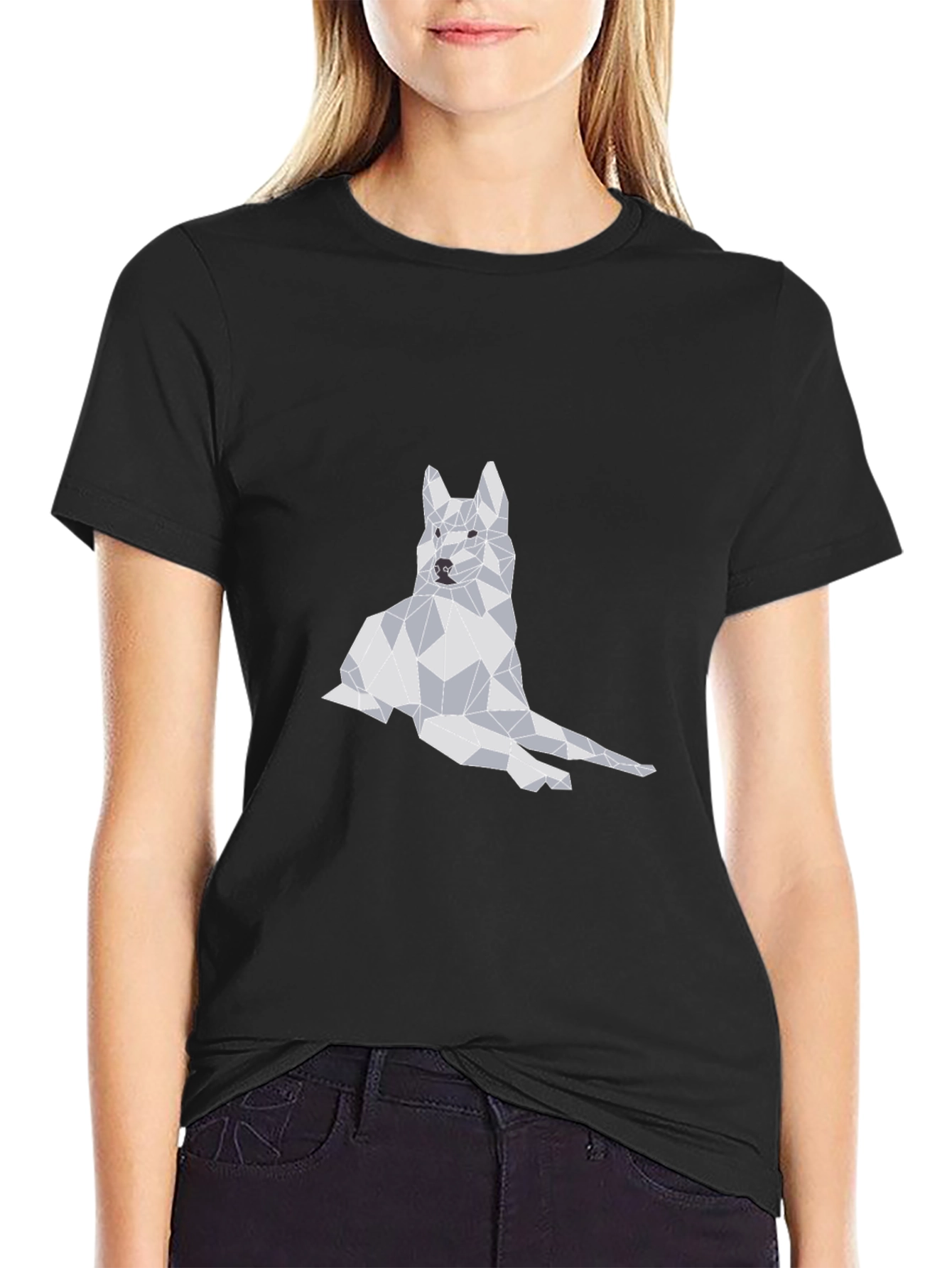 Geometric Dog Graphic T-Shirt