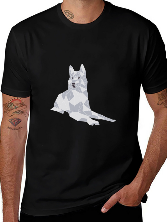 Geometric Dog Graphic T-Shirt