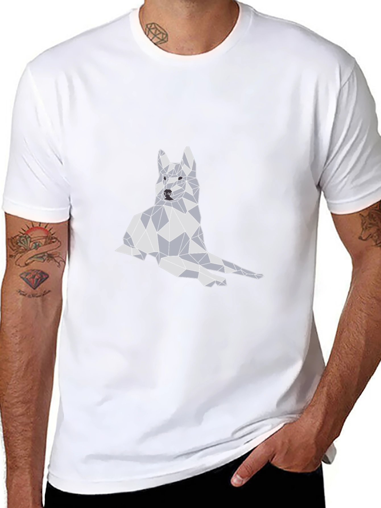 Geometric Dog Graphic T-Shirt