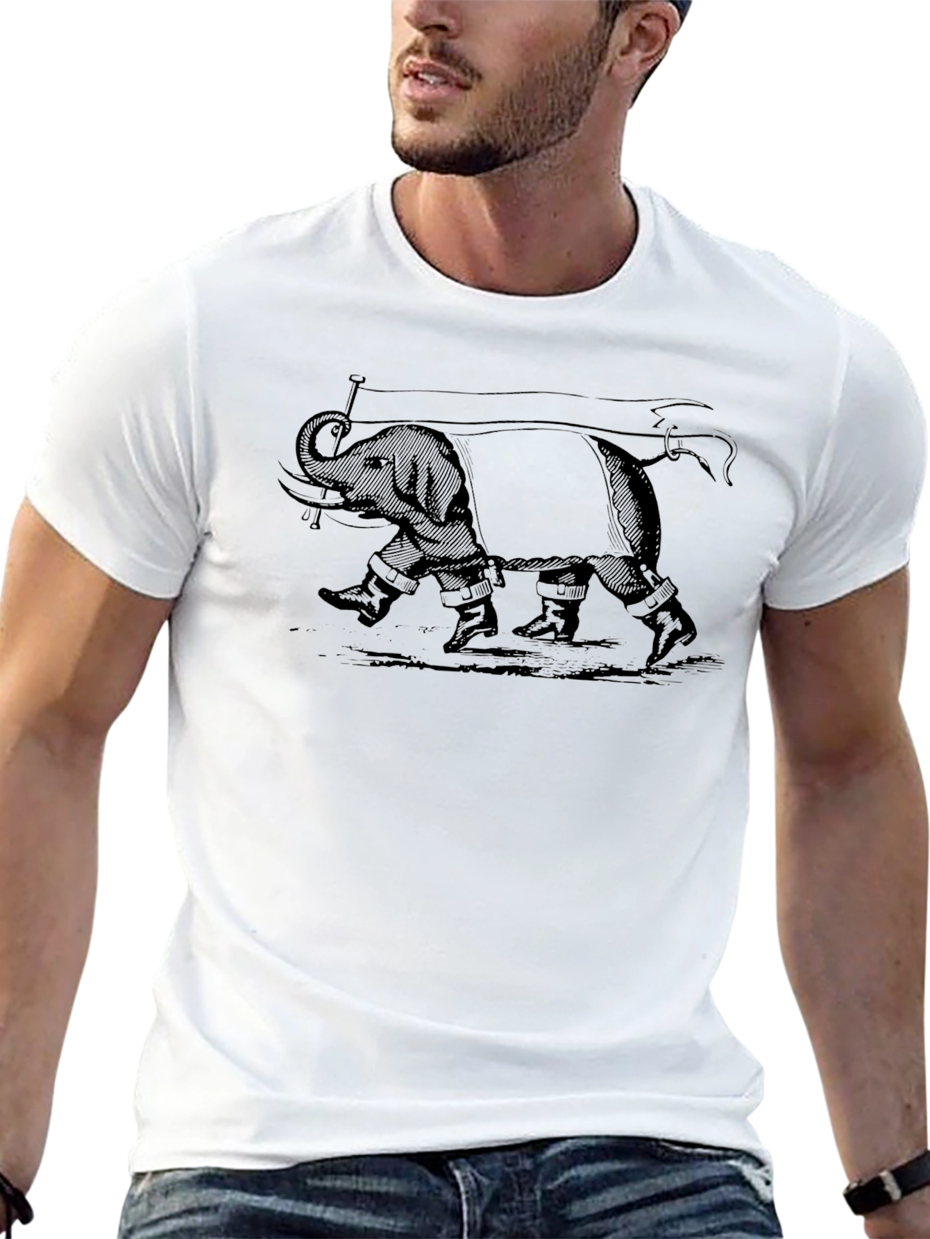 Elephant Graphic Print Tee