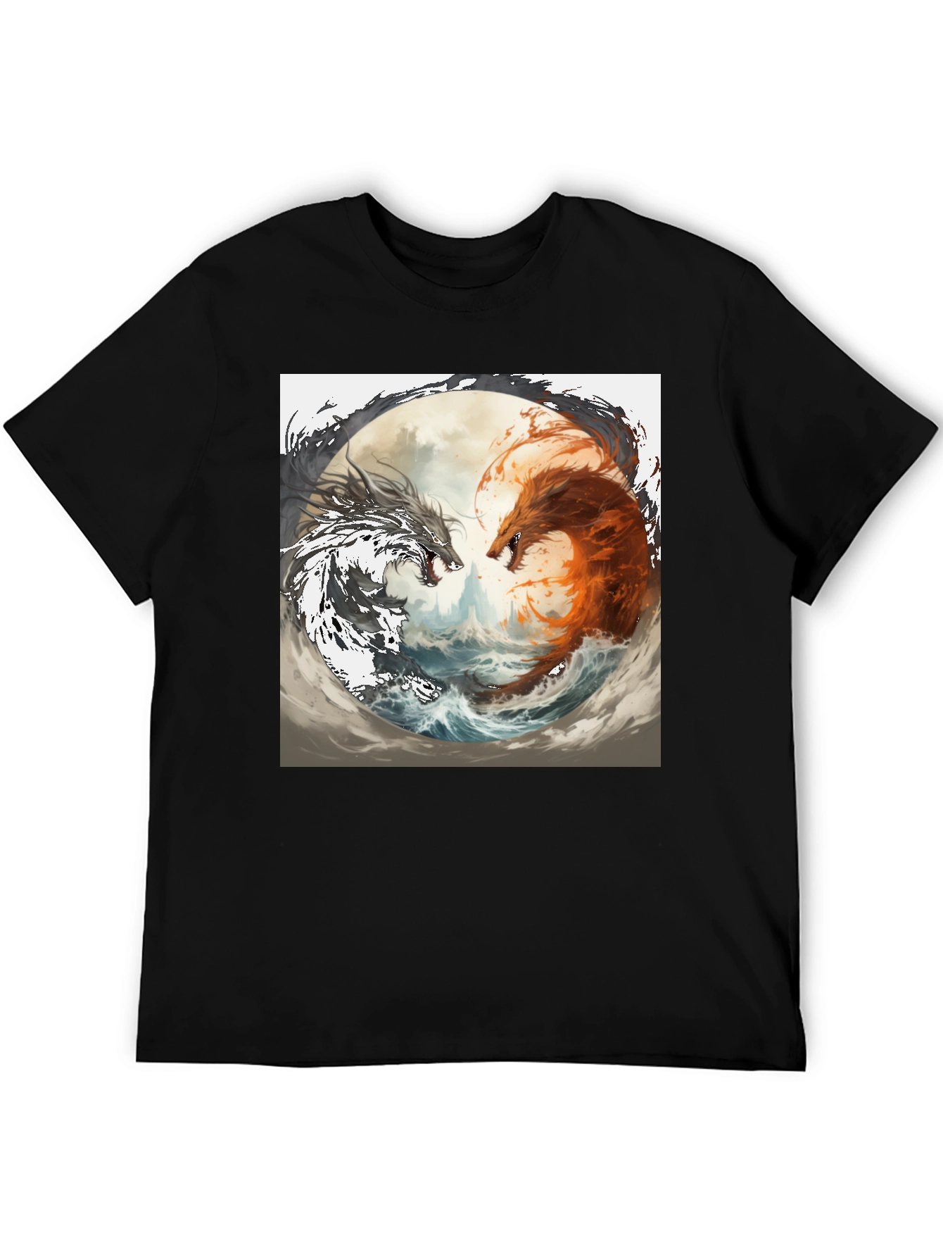 Yin Yang Dragons Graphic Tee