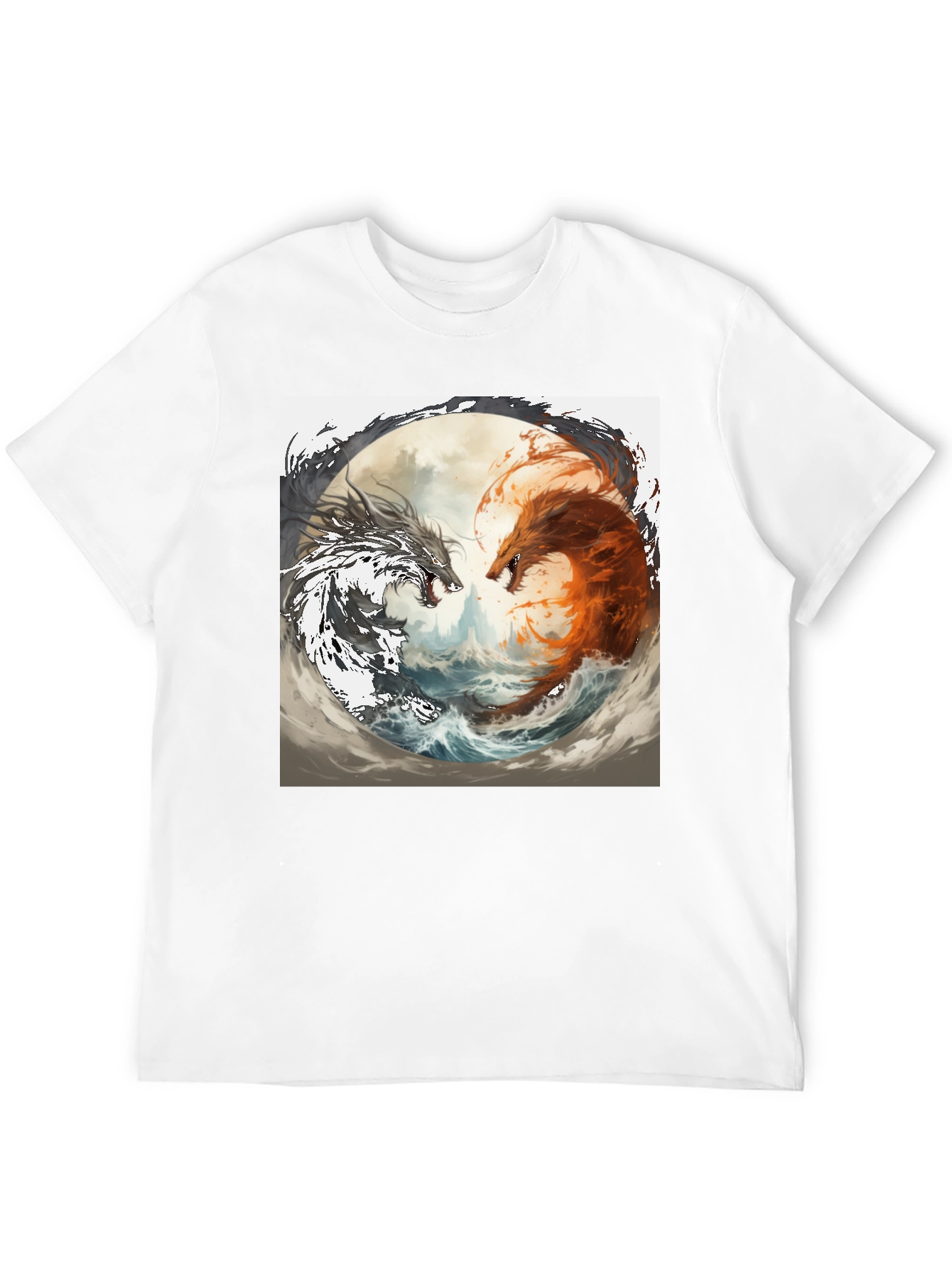 Yin Yang Dragons Graphic Tee