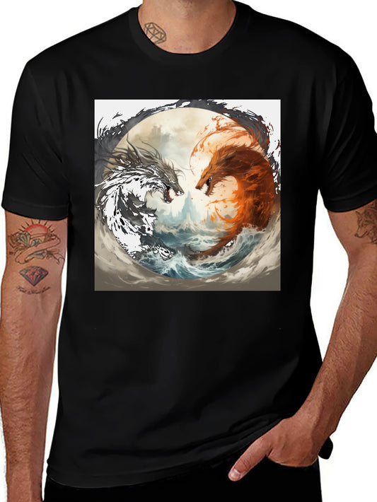 Yin Yang Dragons Graphic Tee