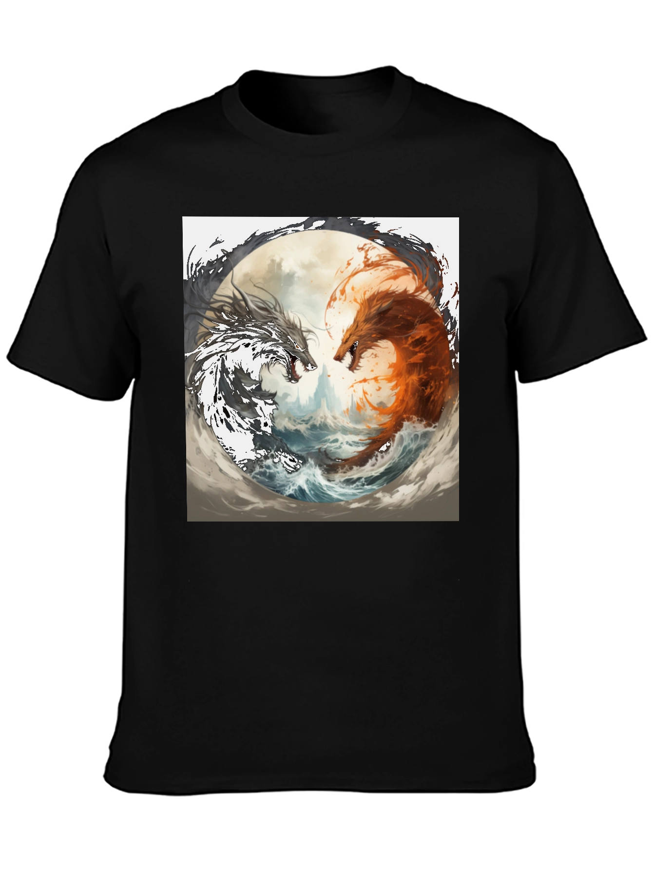 Yin Yang Dragons Graphic Tee