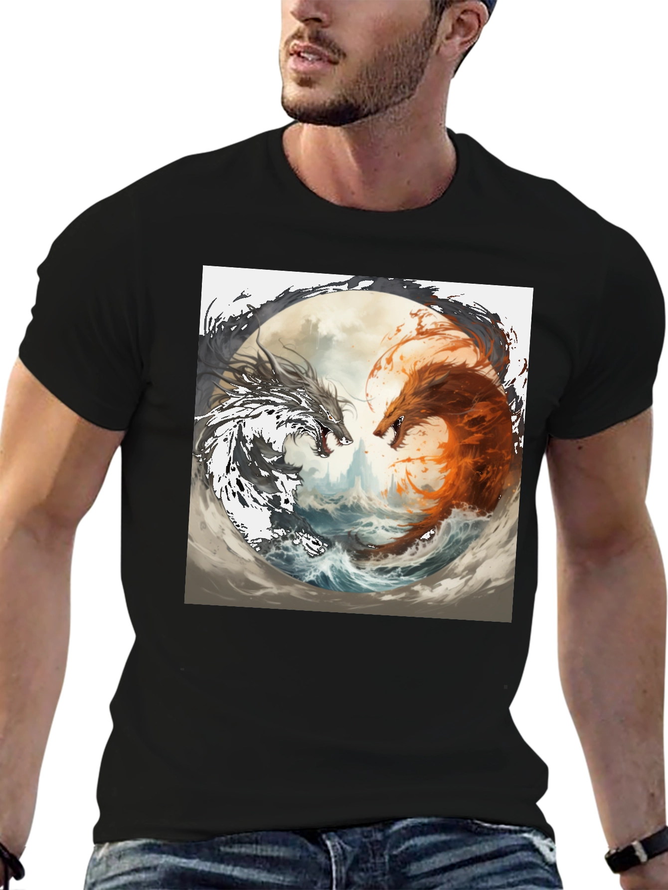 Yin Yang Dragons Graphic Tee