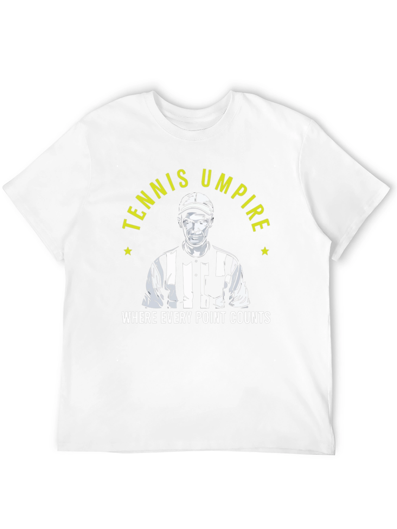 Tennis Umpire Black T-Shirt - Every Point Counts