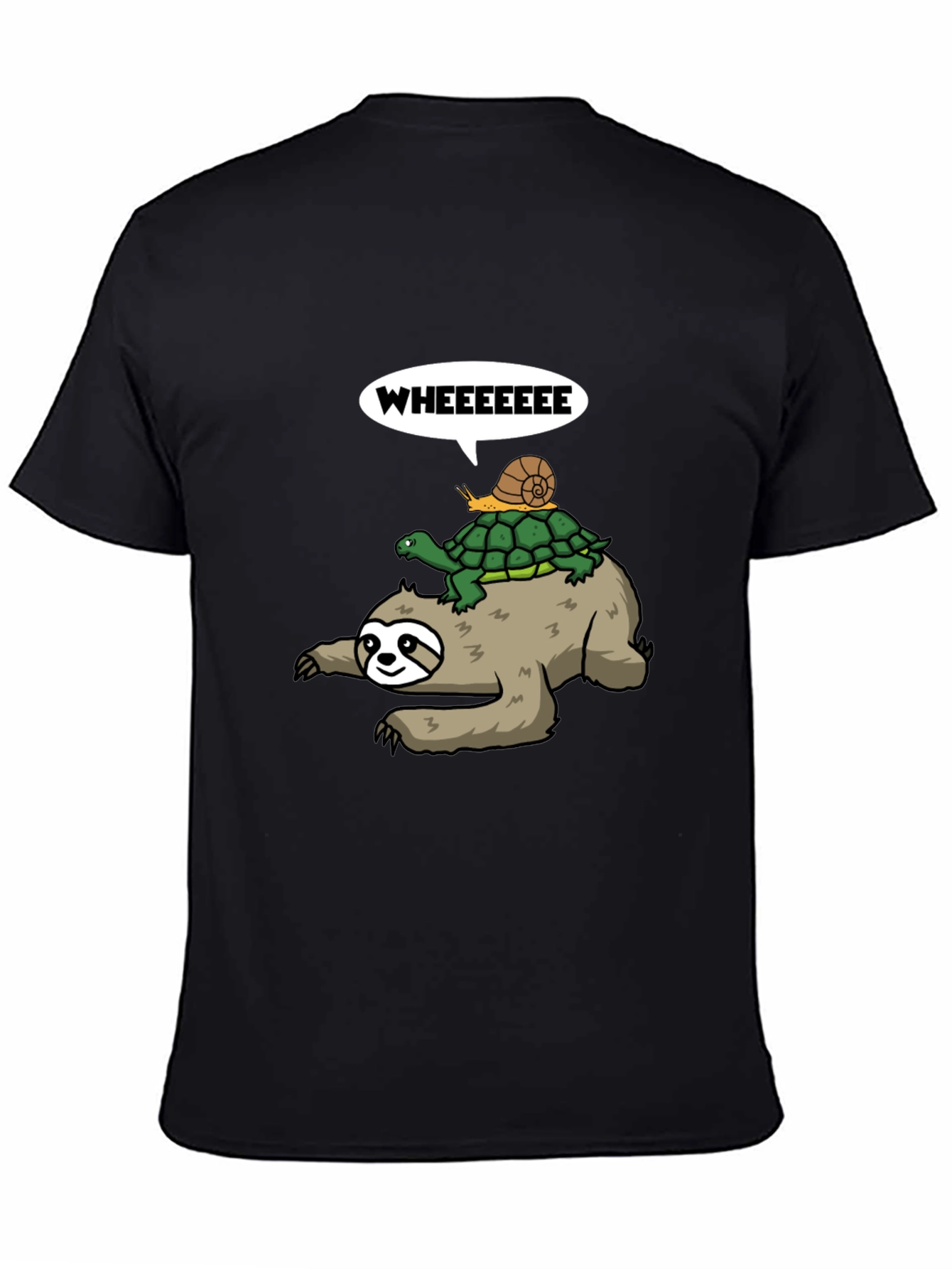 Sloth Turtle & Snail Cartoon Tee - Wheeee!