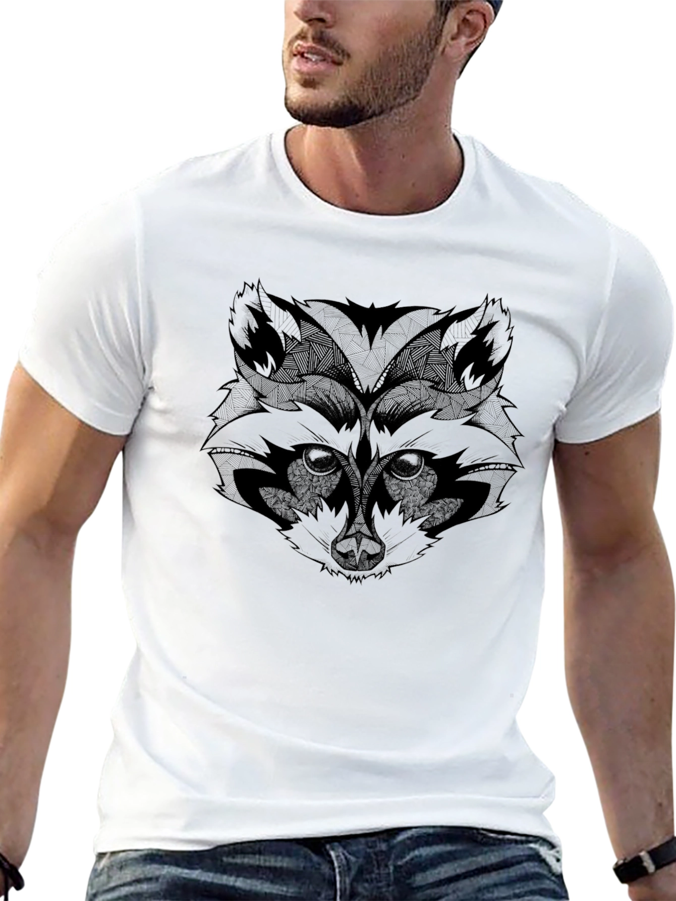 Raccoon Graphic Tee - Mens Black T-Shirt