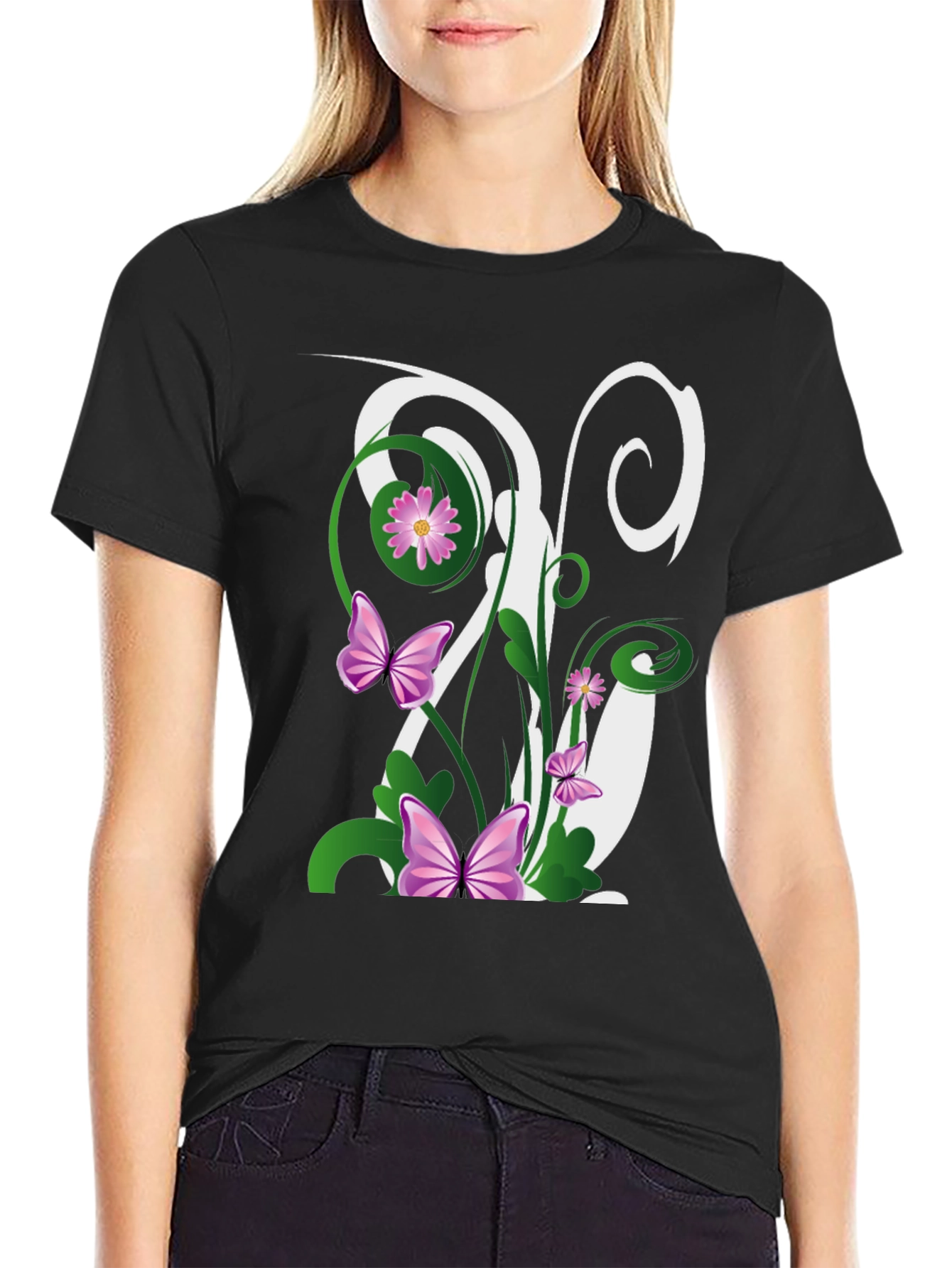 Floral Letter T-Shirt