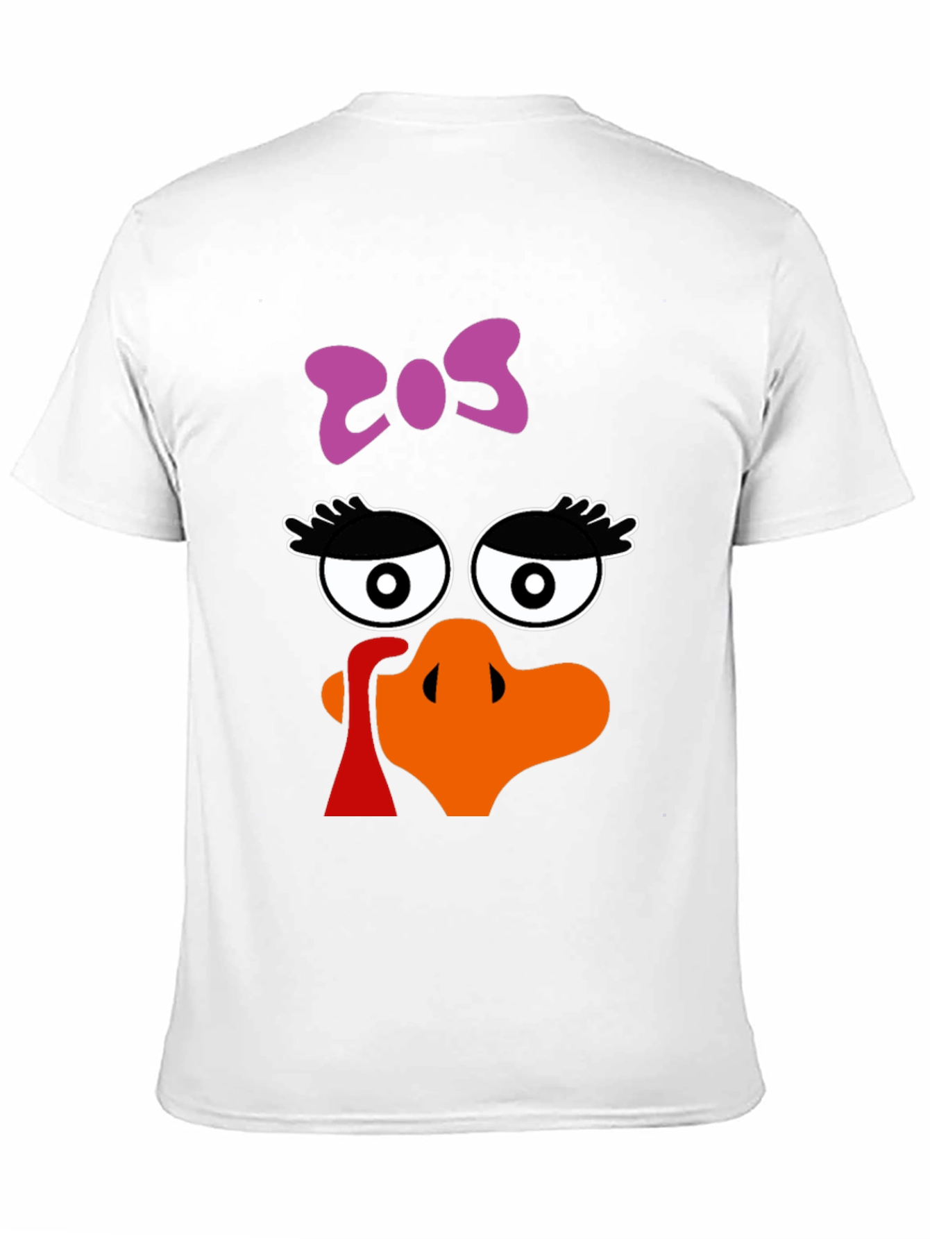 Thanksgiving Turkey Face Bow Black T-Shirt