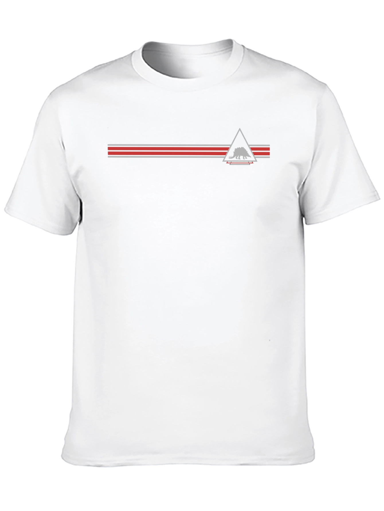 Retro Dinosaur Triangle Graphic Tee - Black