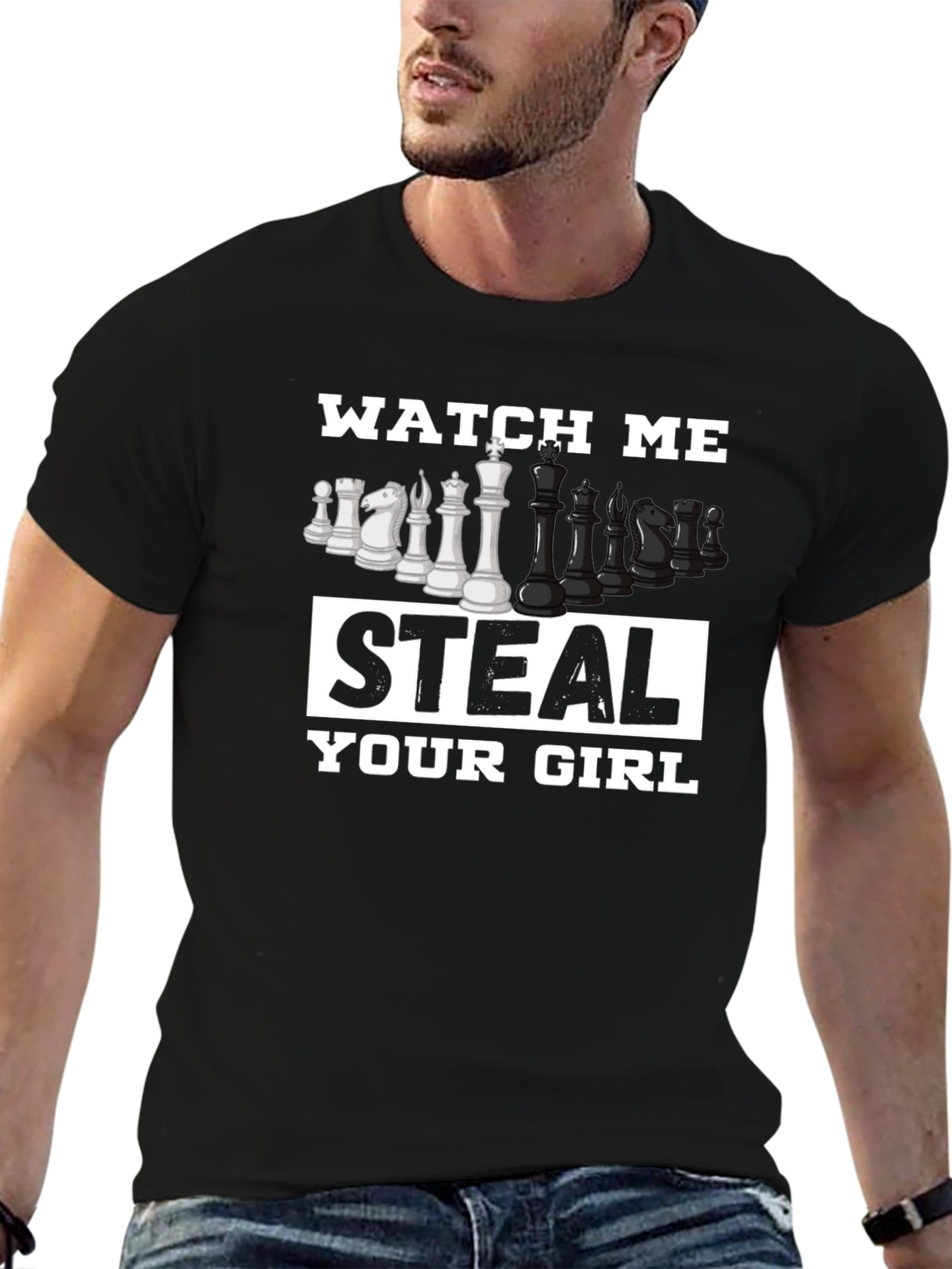 Chess Steal Your Girl Black T-Shirt