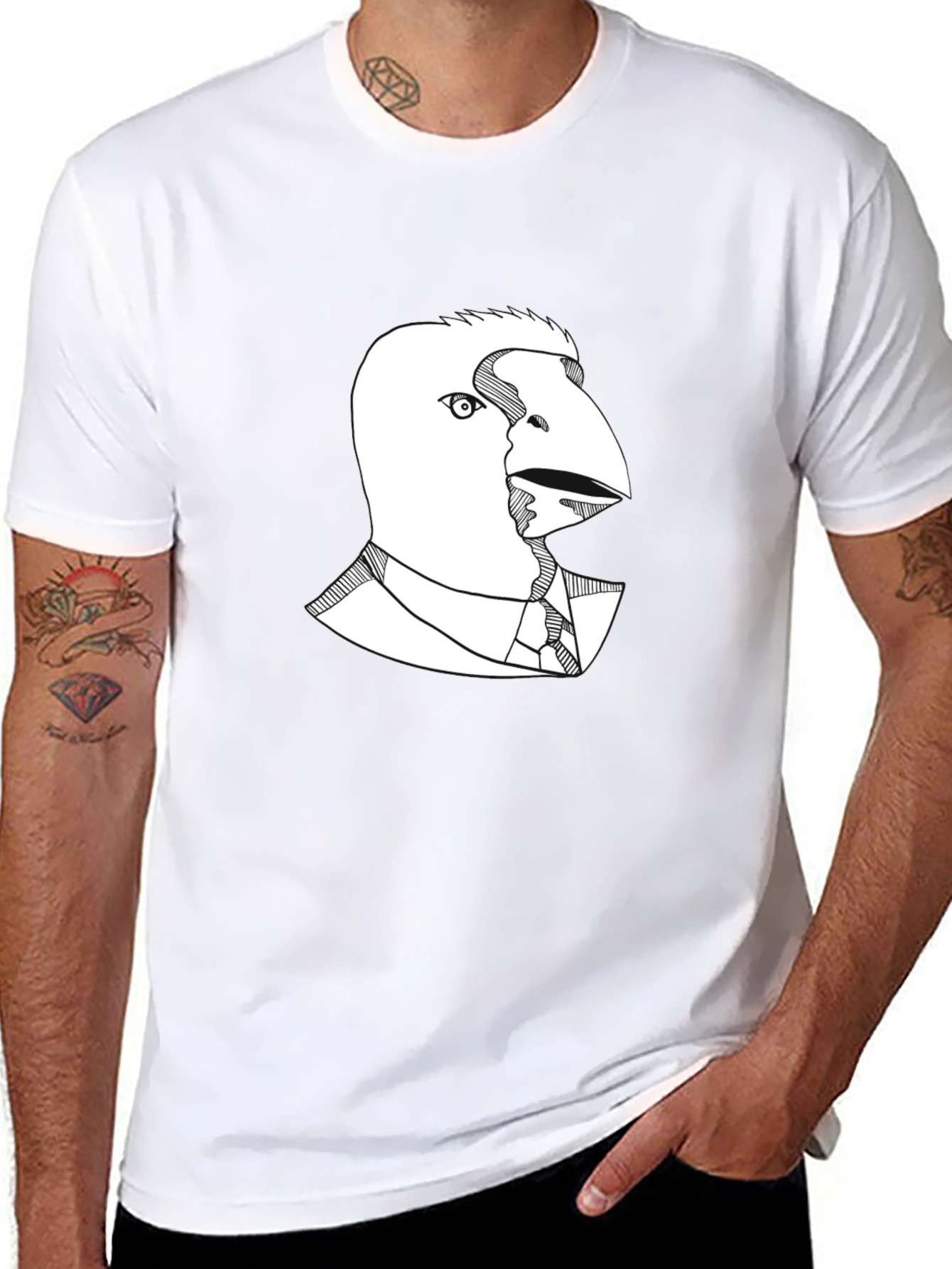 Raven Business Casual T-Shirt - Unique Graphic Tee