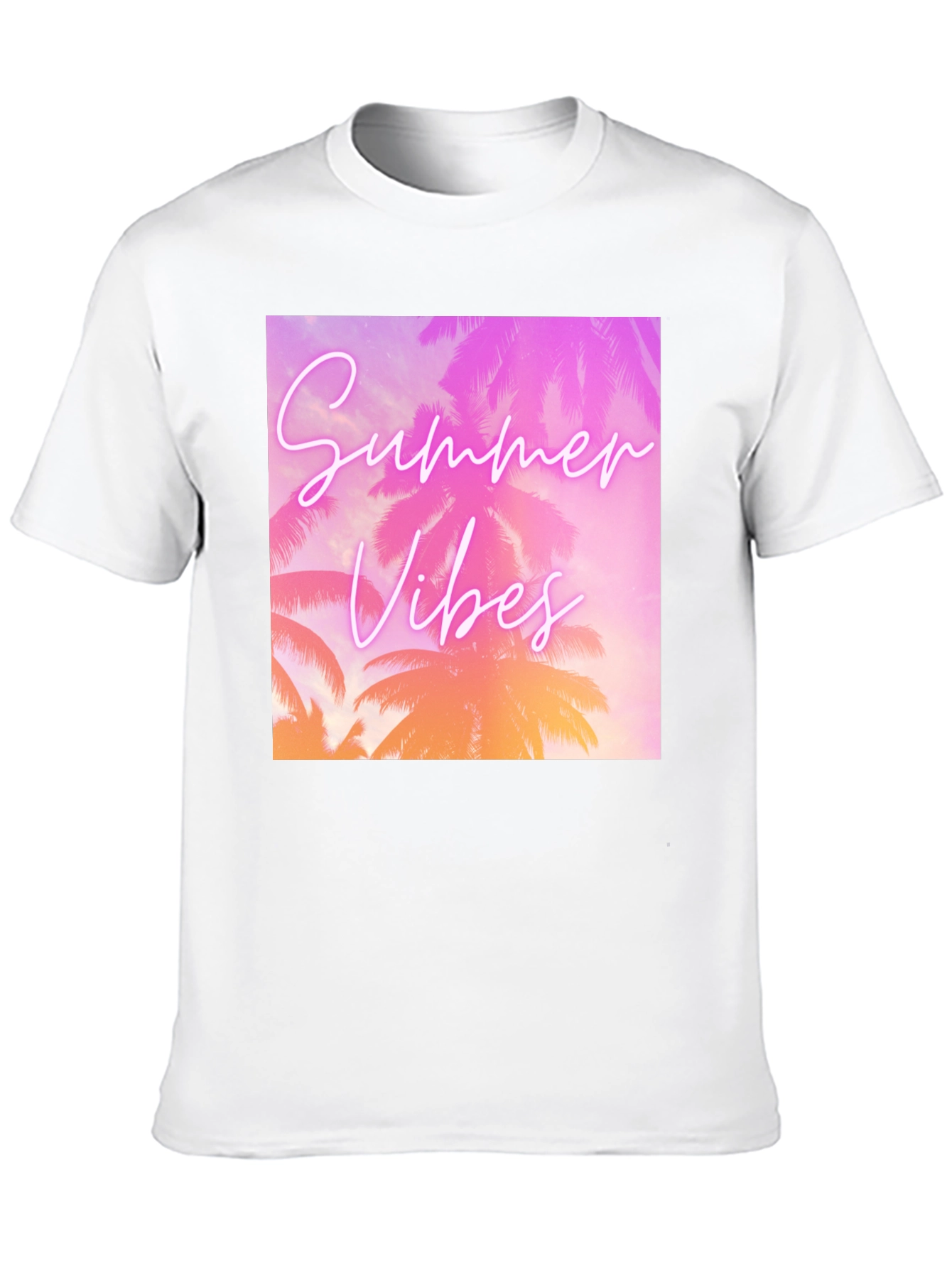 Summer Vibes Graphic T-Shirt - Tropical Palm Tree Design