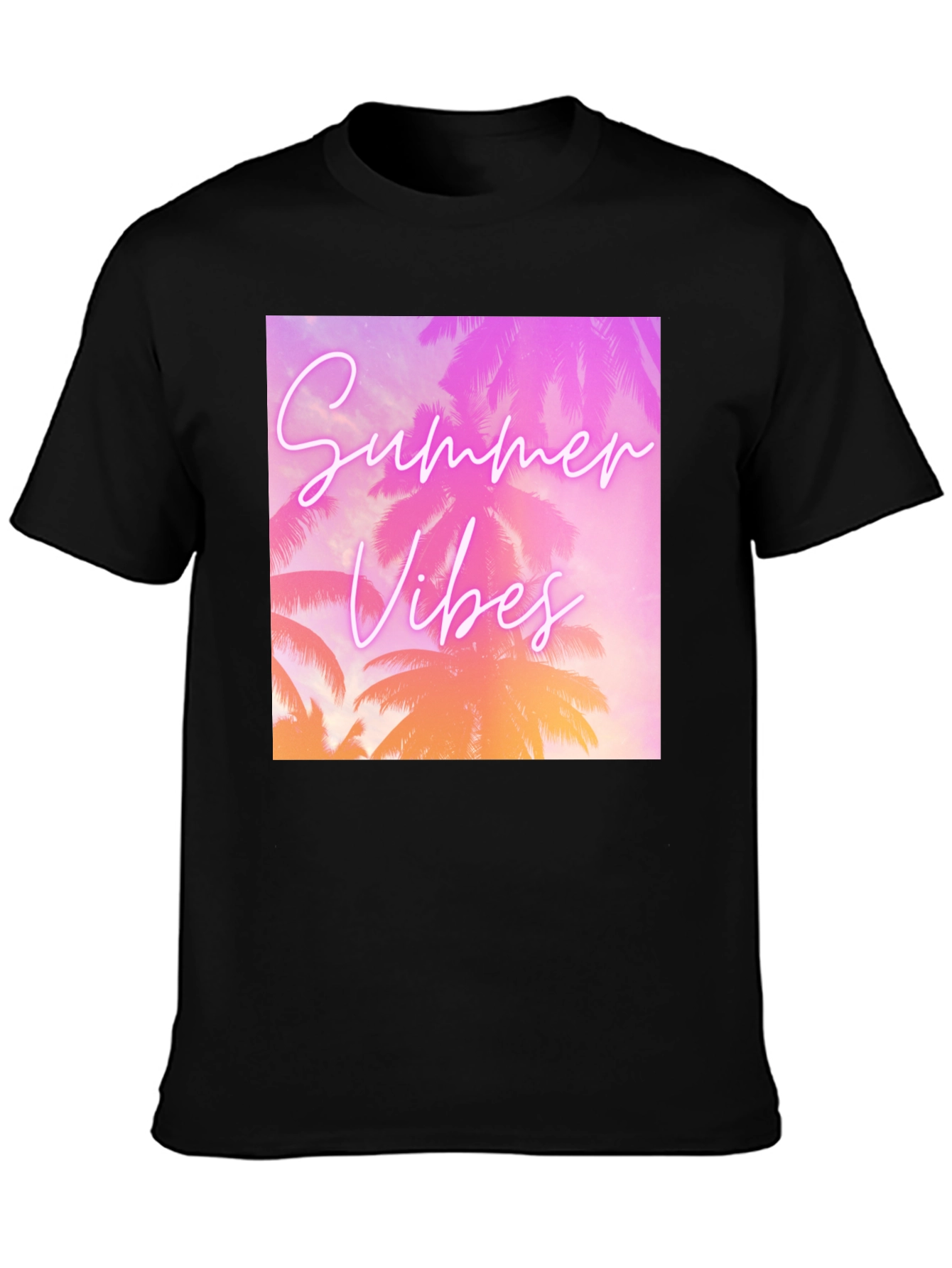 Summer Vibes Graphic T-Shirt - Tropical Palm Tree Design