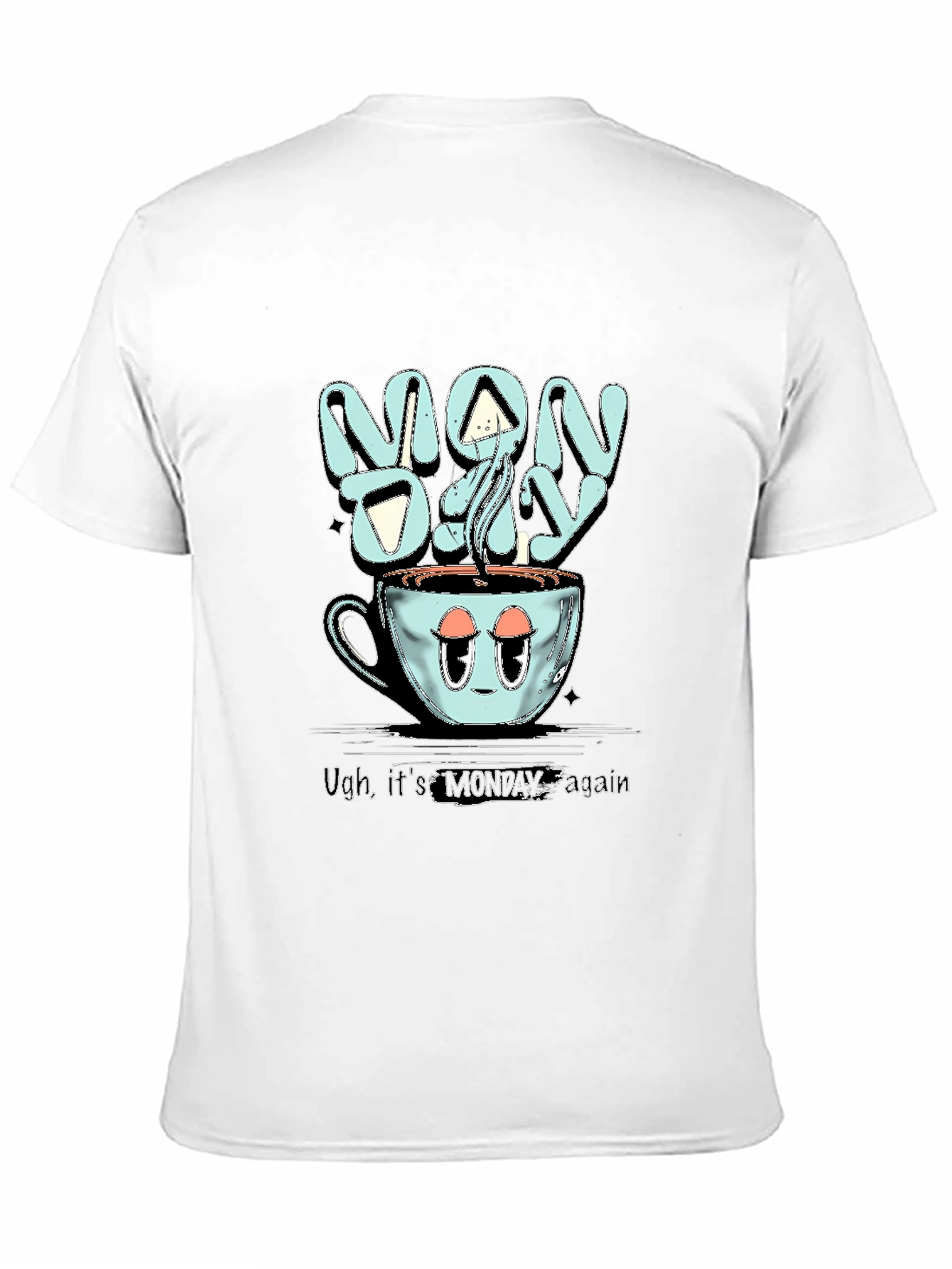Monday Coffee T-Shirt - Humorous Stylish Black Cotton