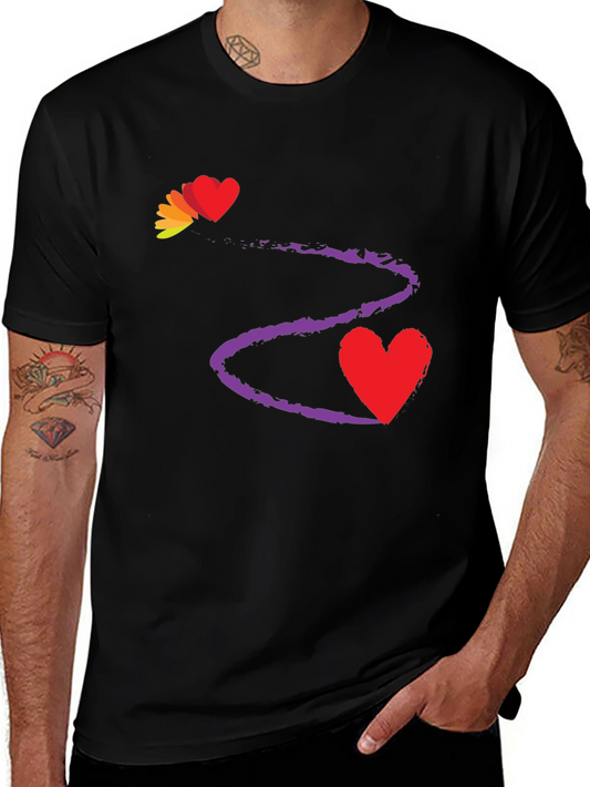 Heart Trail Black T-Shirt